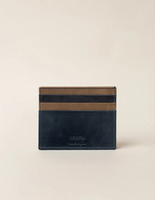 Tarjetero de piel marino
