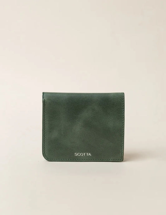 Cartera de piel verde