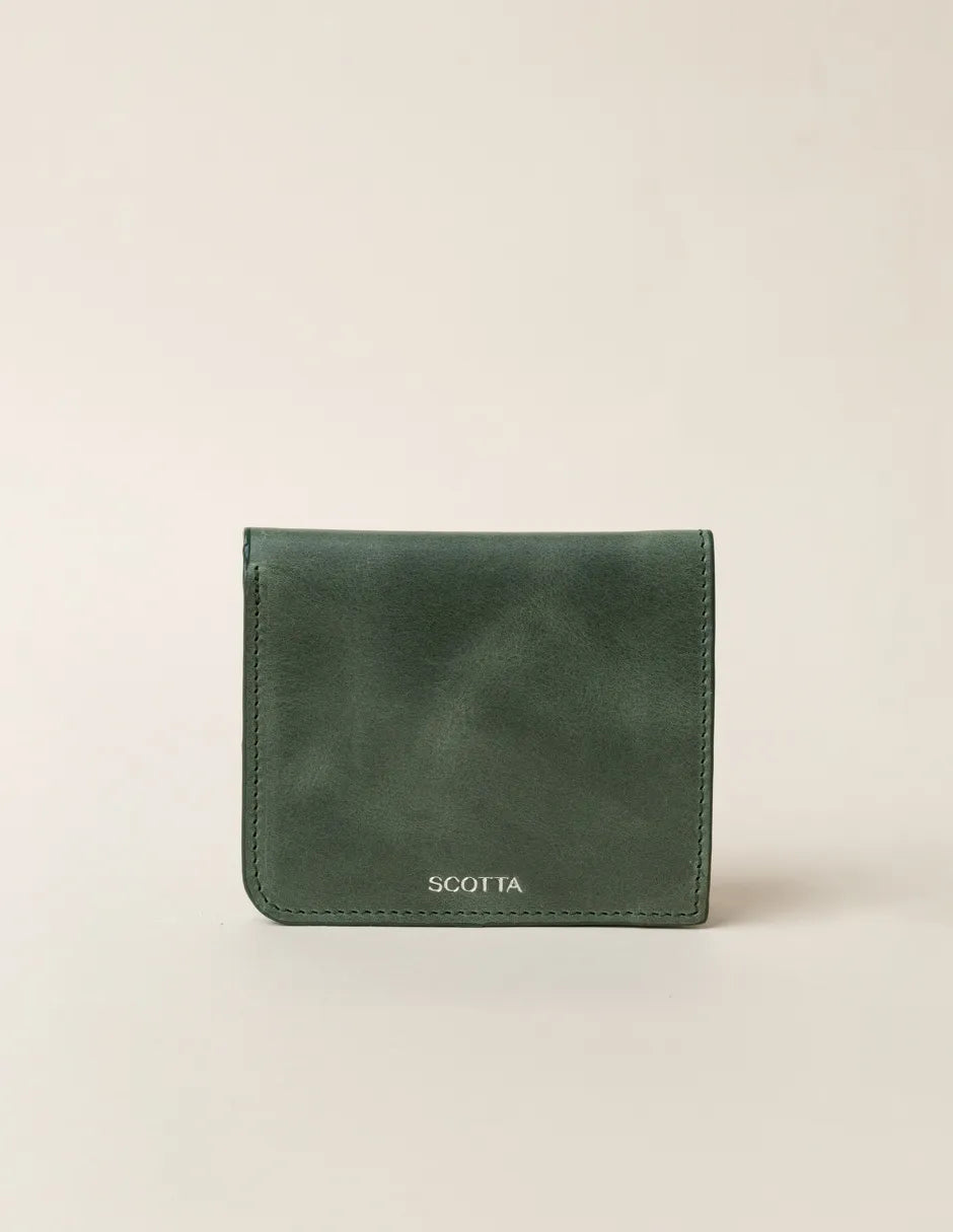 Cartera de piel verde