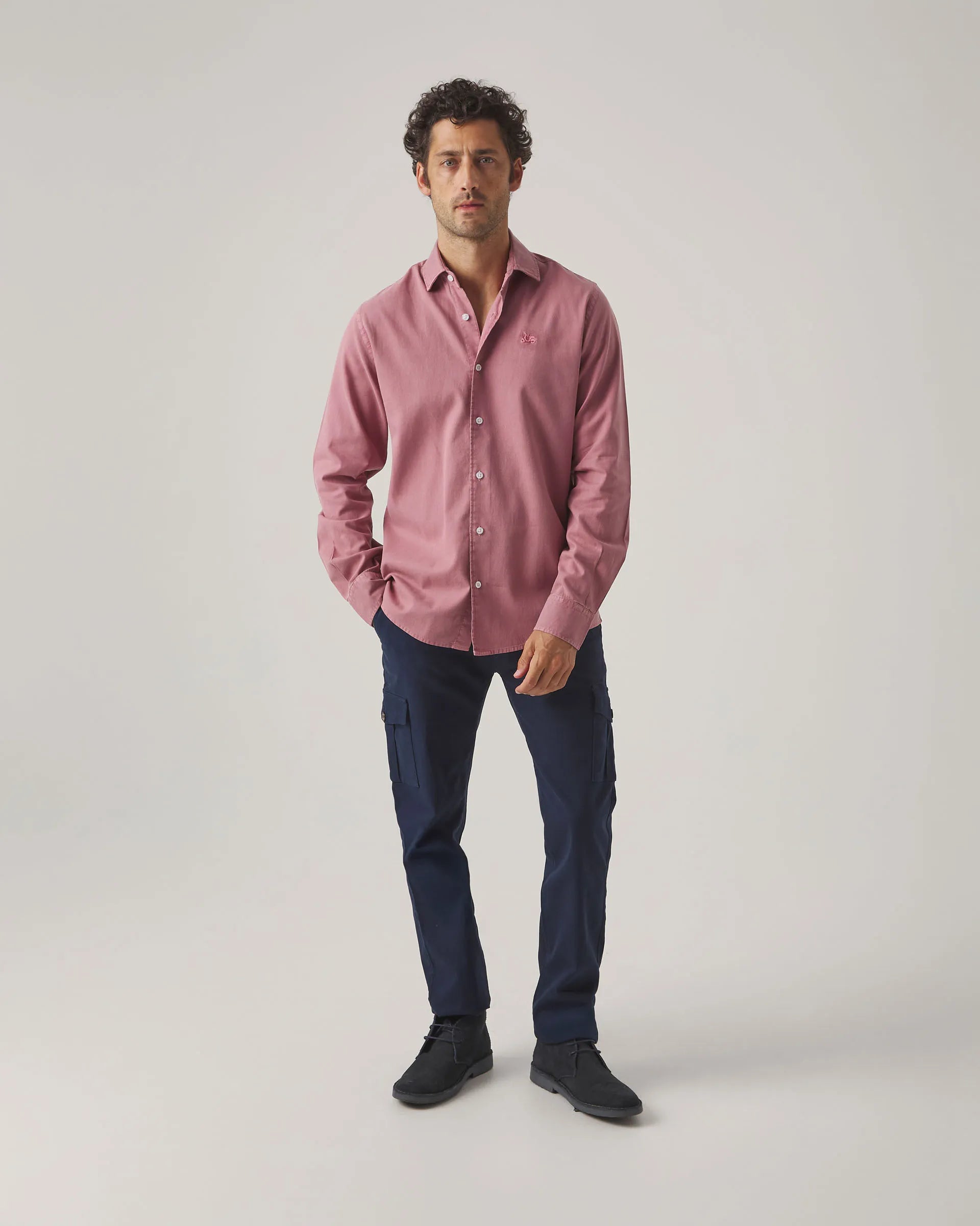 Camisa de algodón rosa
