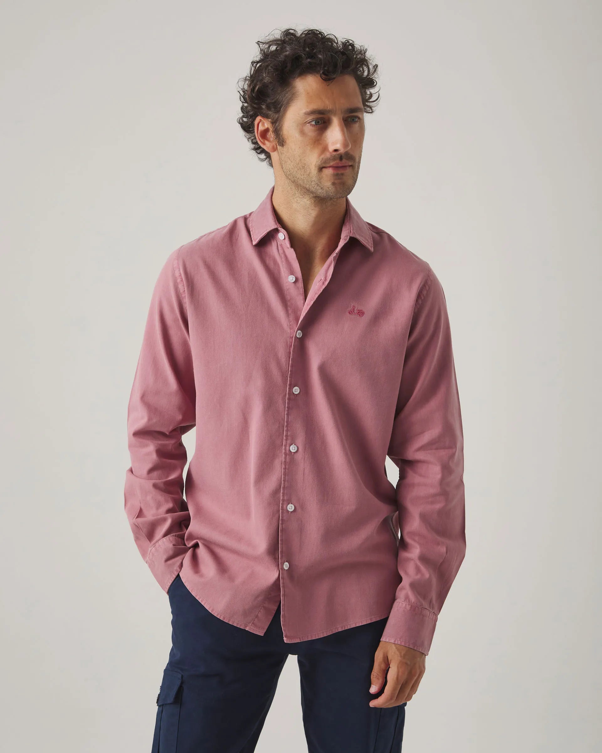 Camisa de algodón rosa