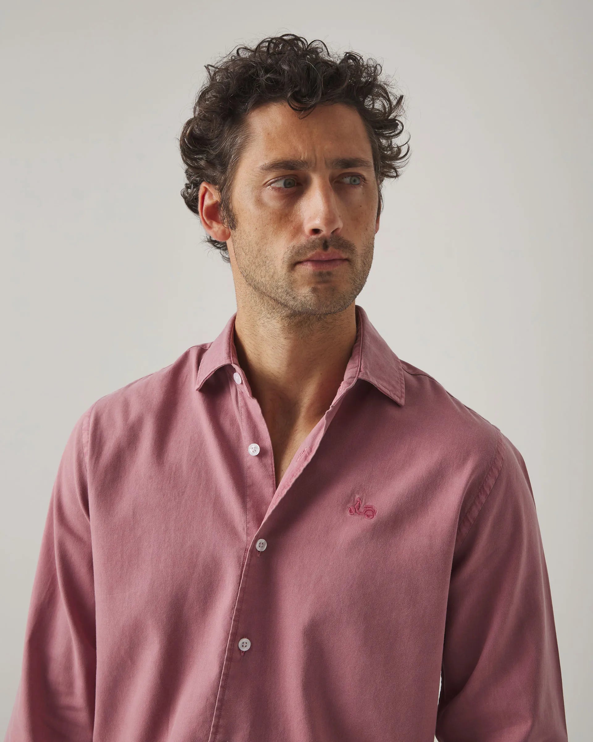 Camisa de algodón rosa