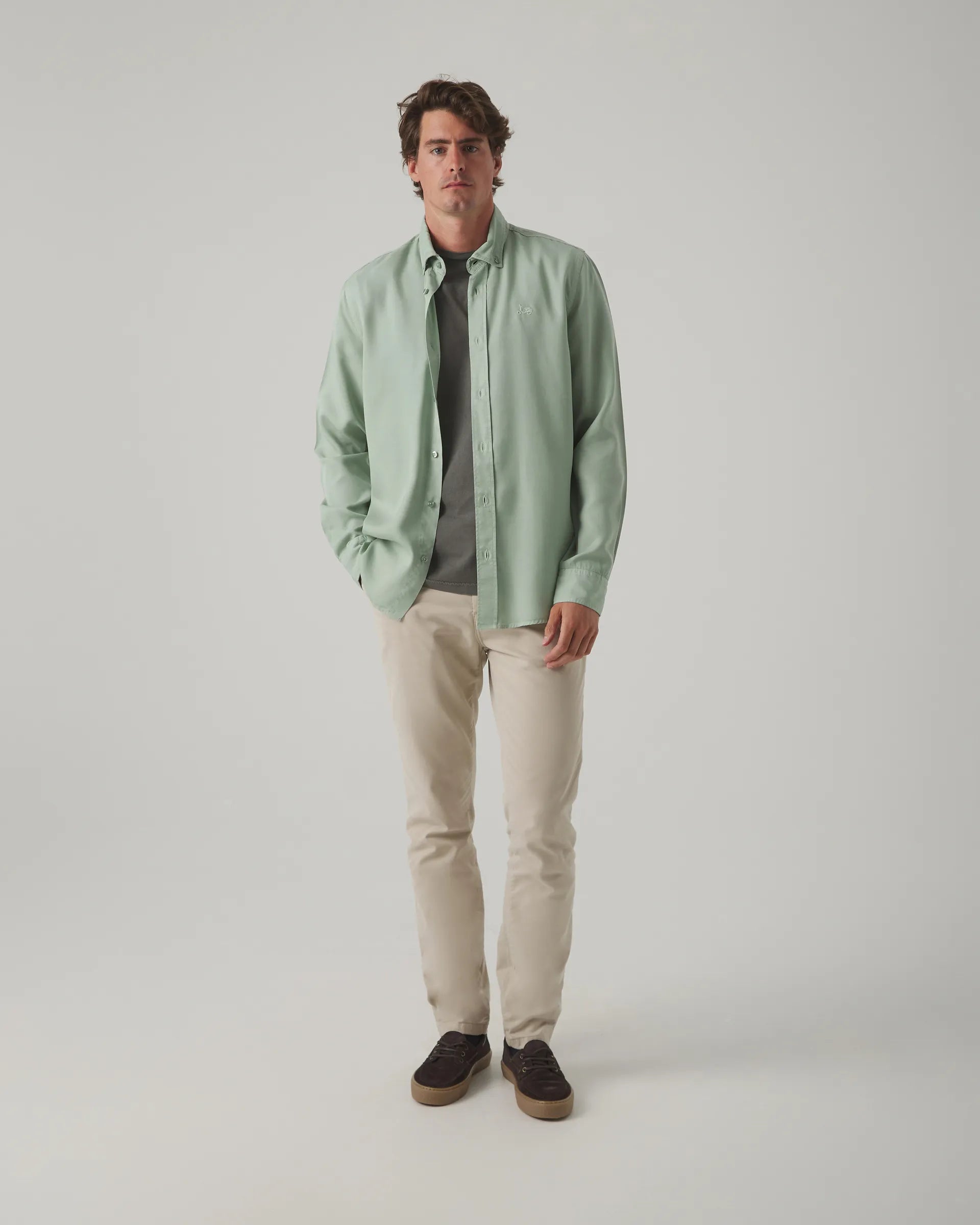 Camisa verde de tencel