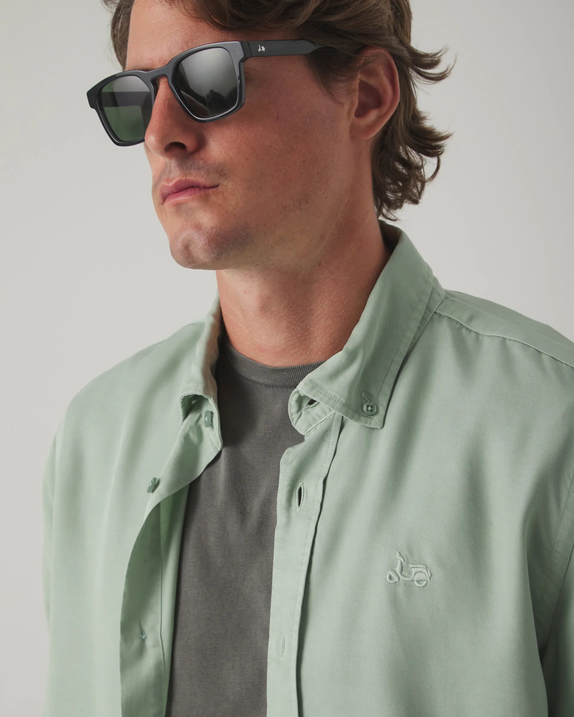 Camisa verde de tencel