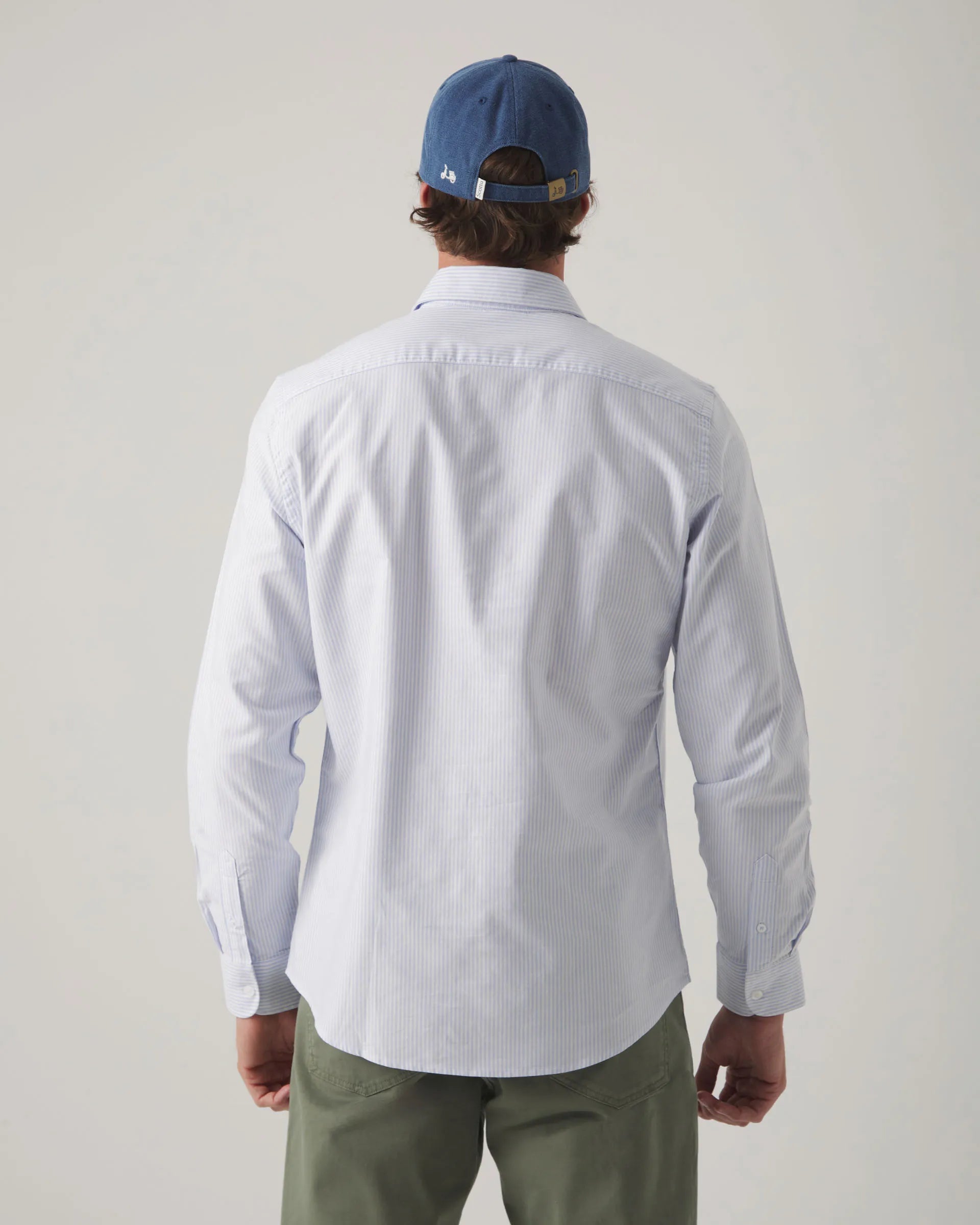 Camisa oxford de rayas azul