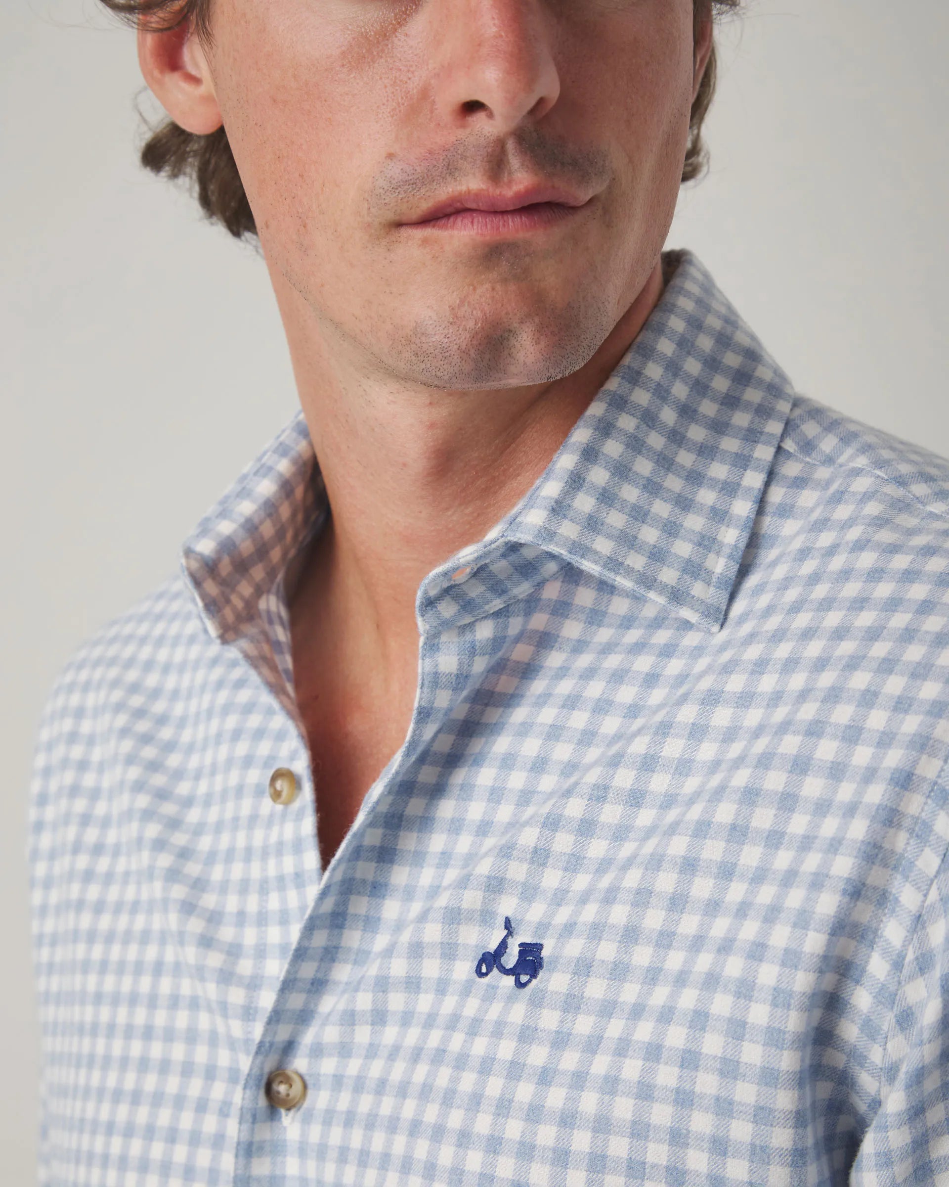 Camisa de cuadros azul