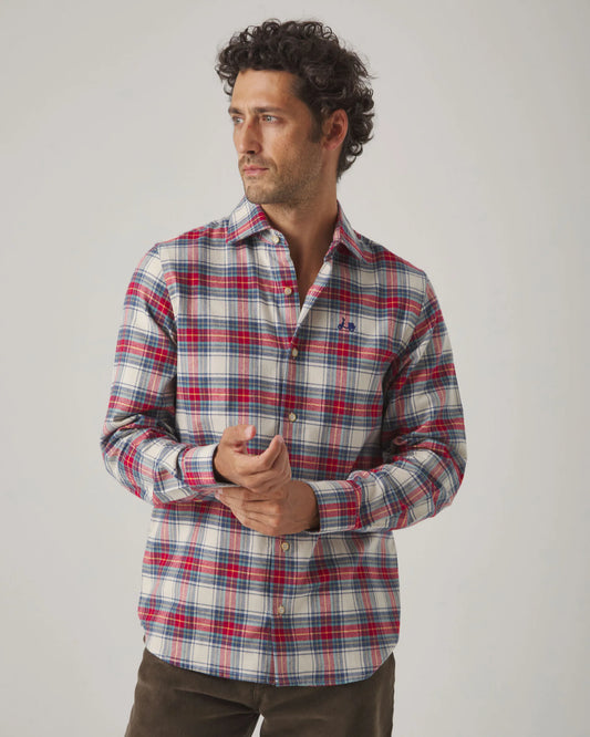 Camisa de cuadros en crudo