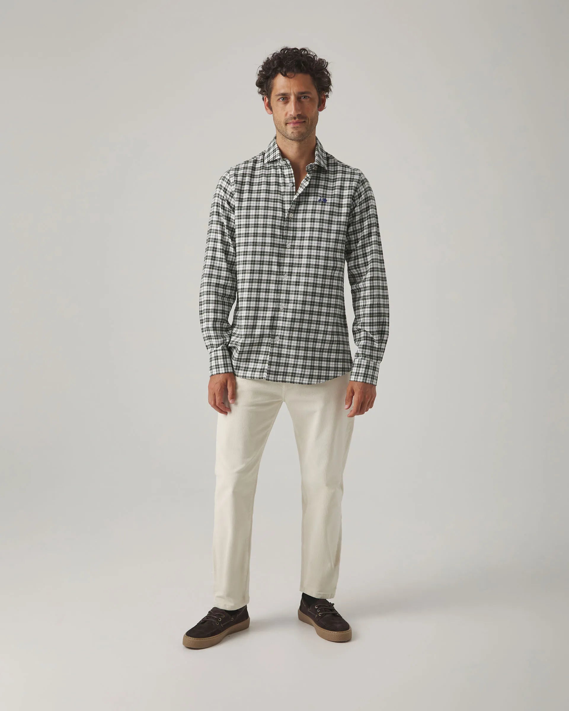 Camisa de cuadros en verde