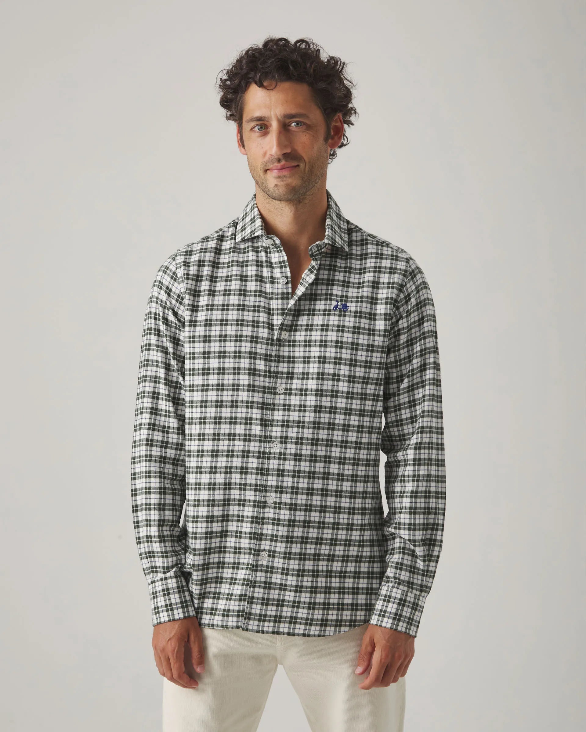 Camisa de cuadros en verde