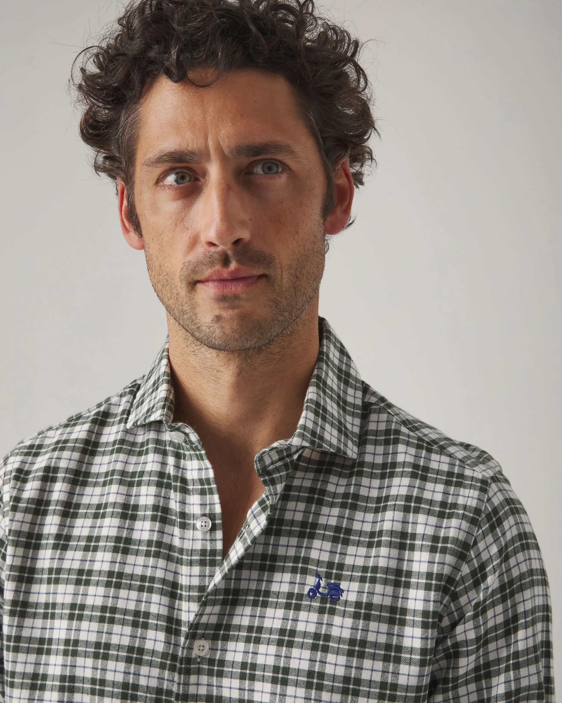 Camisa de cuadros en verde