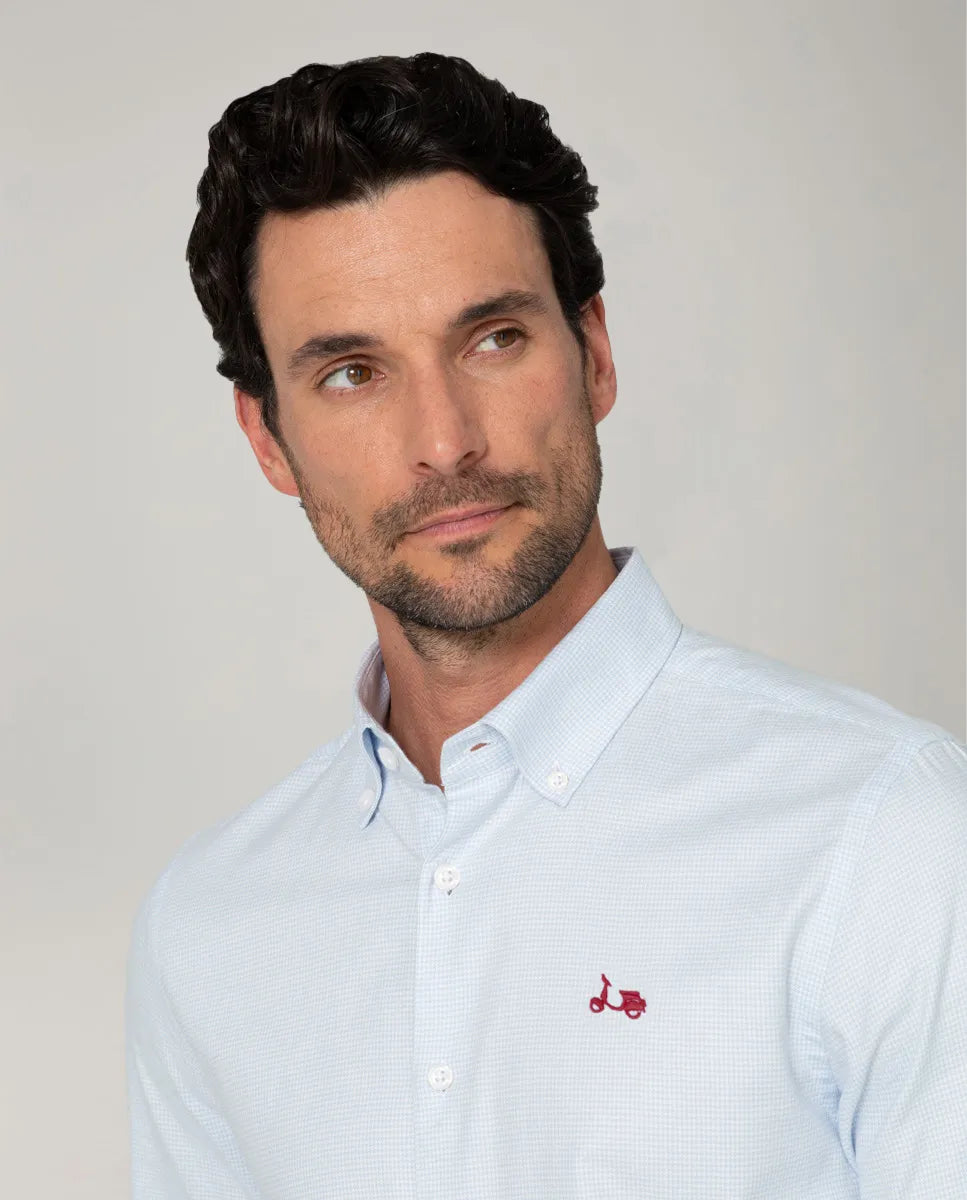 Camisa con estampado de pata de gallo