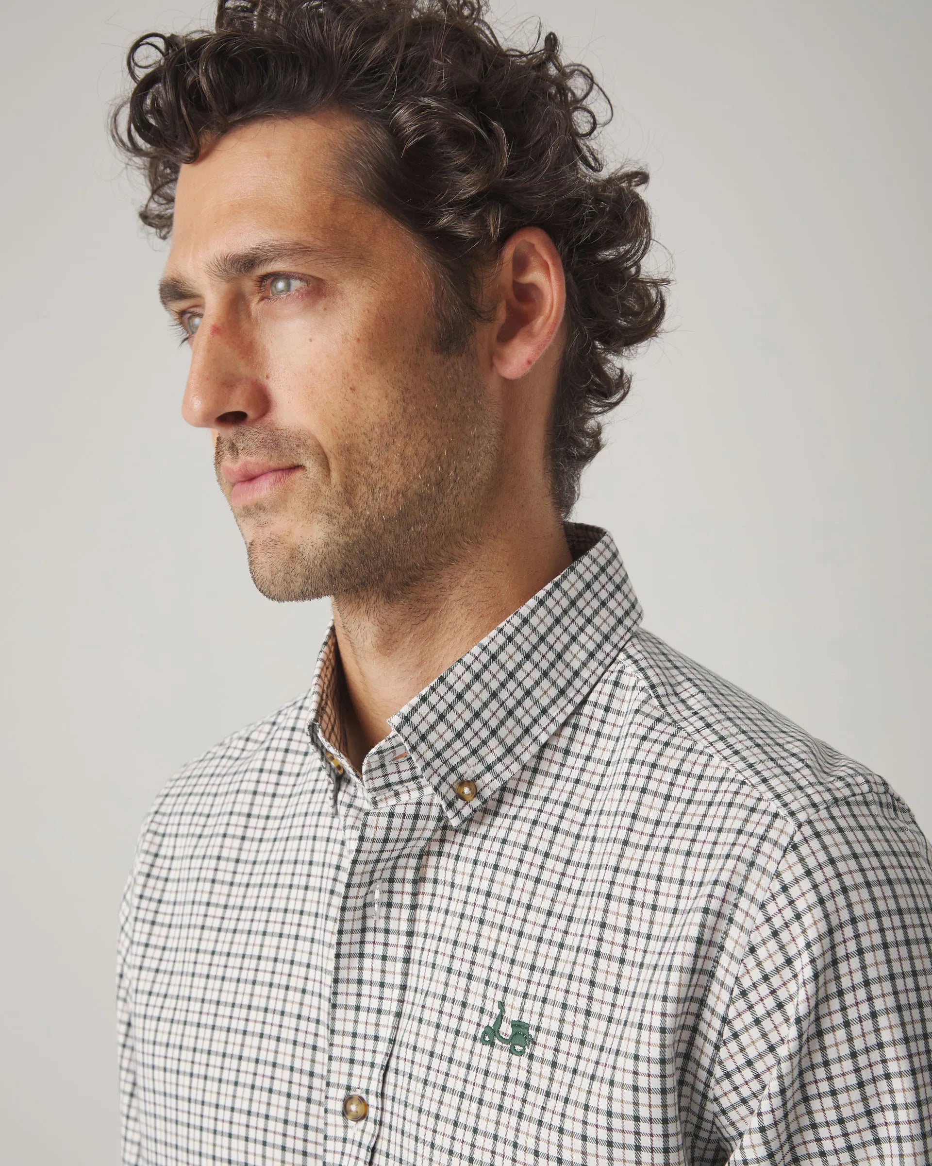 Camisa de cuadros en verde