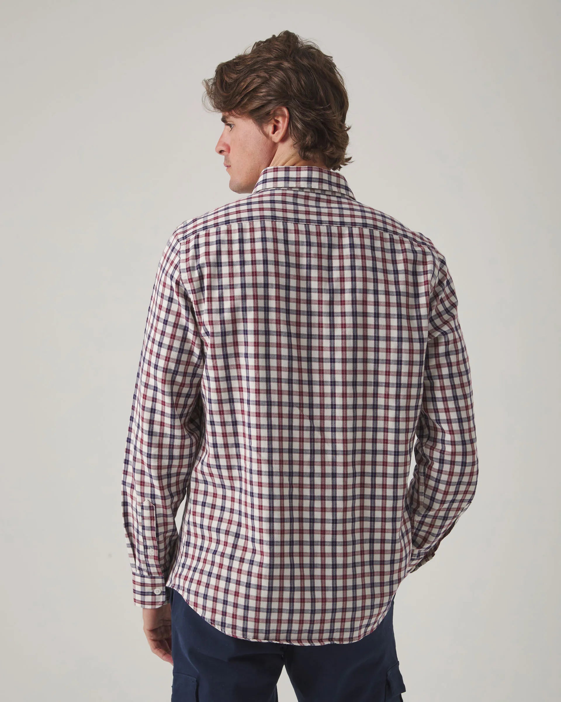 Camisa de cuadros burdeos