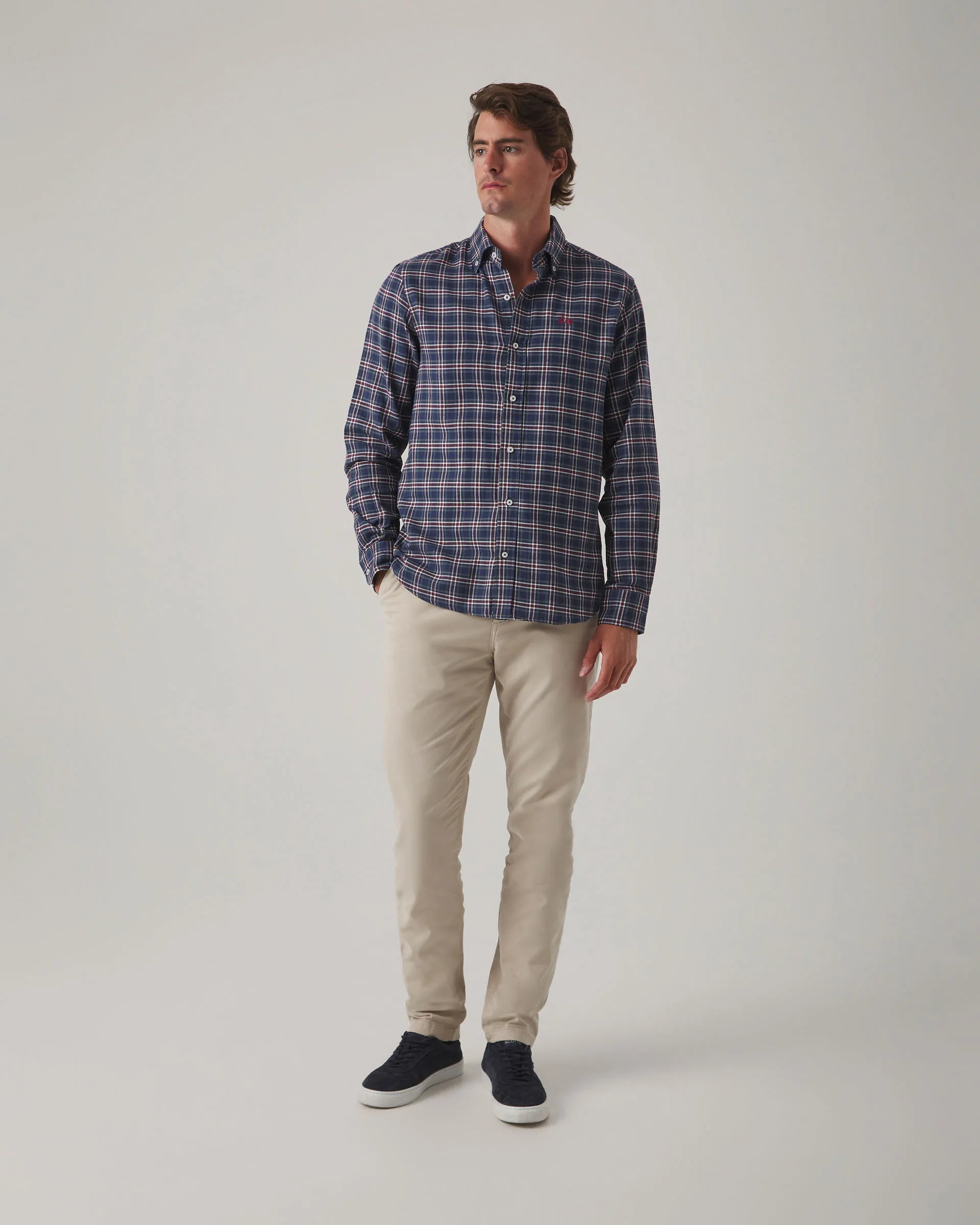 Camisa de cuadros en marino