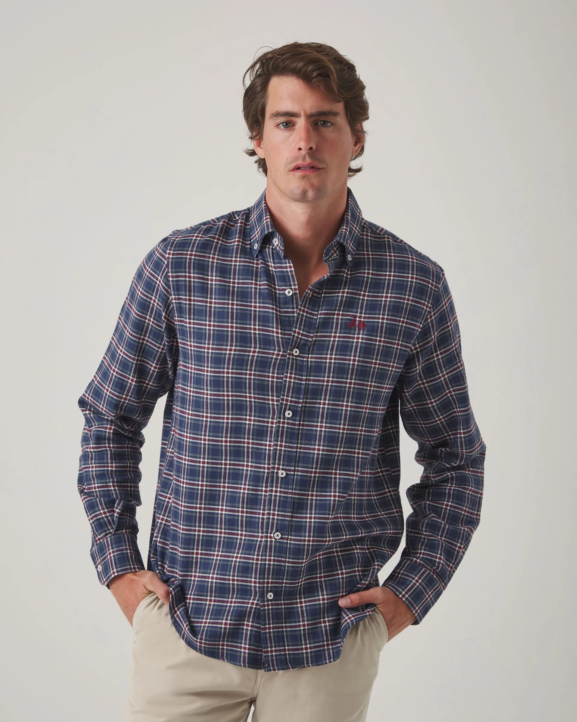 Camisa de cuadros en marino