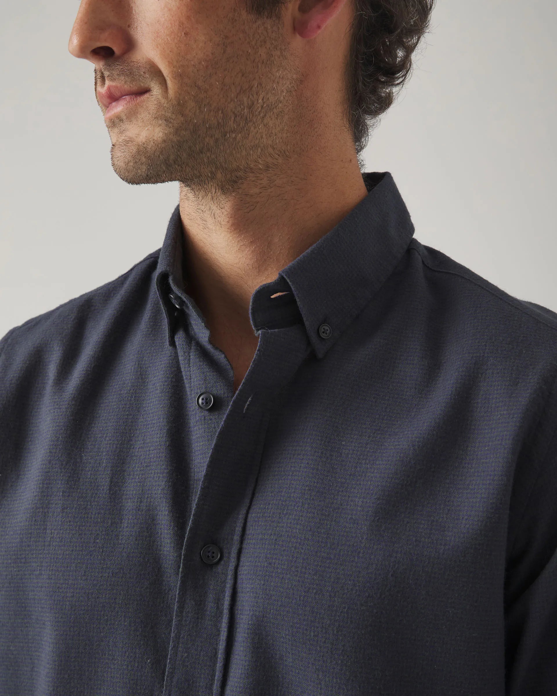 Camisa de pata de gallo azul marino