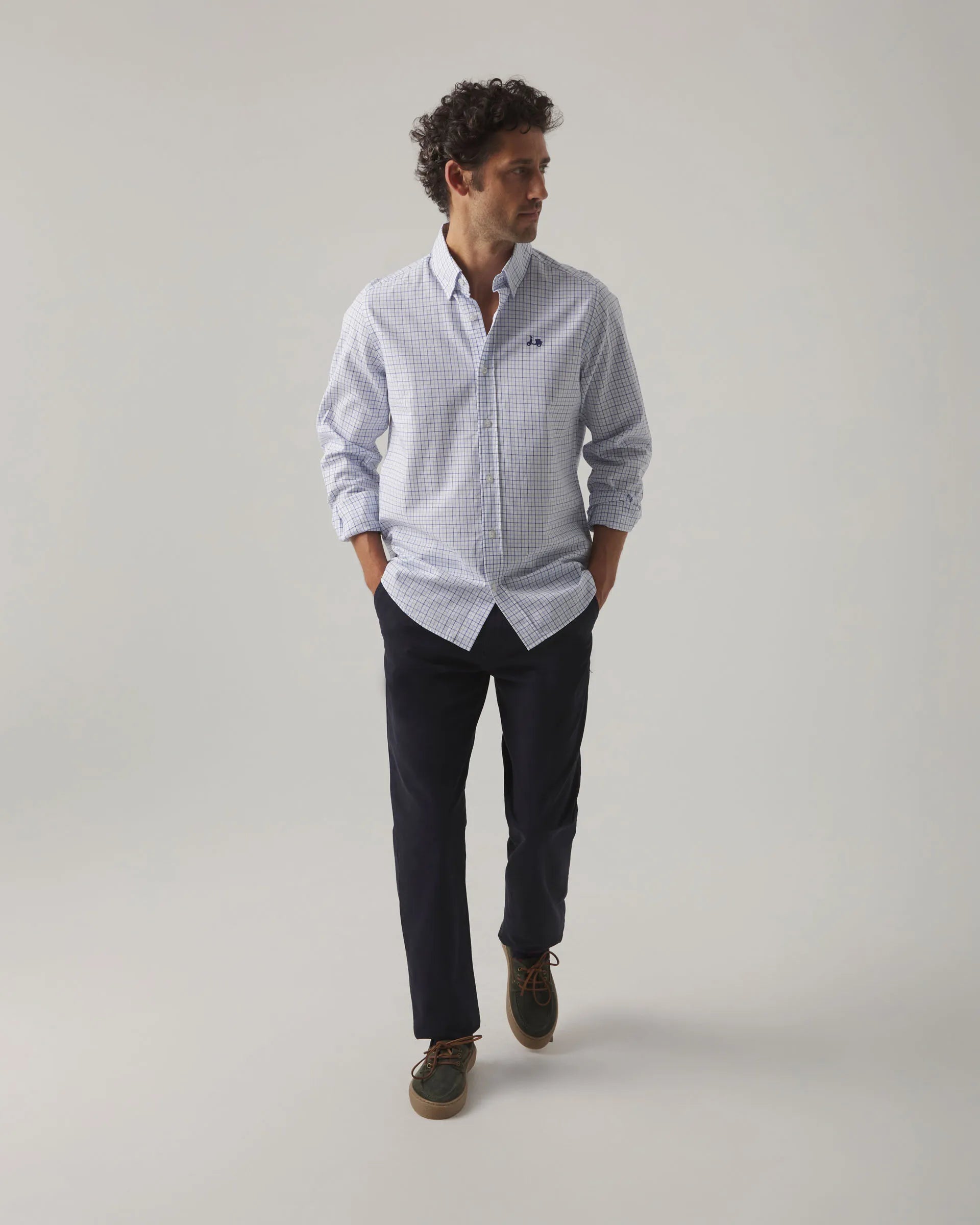 Camisa de cuadros azul