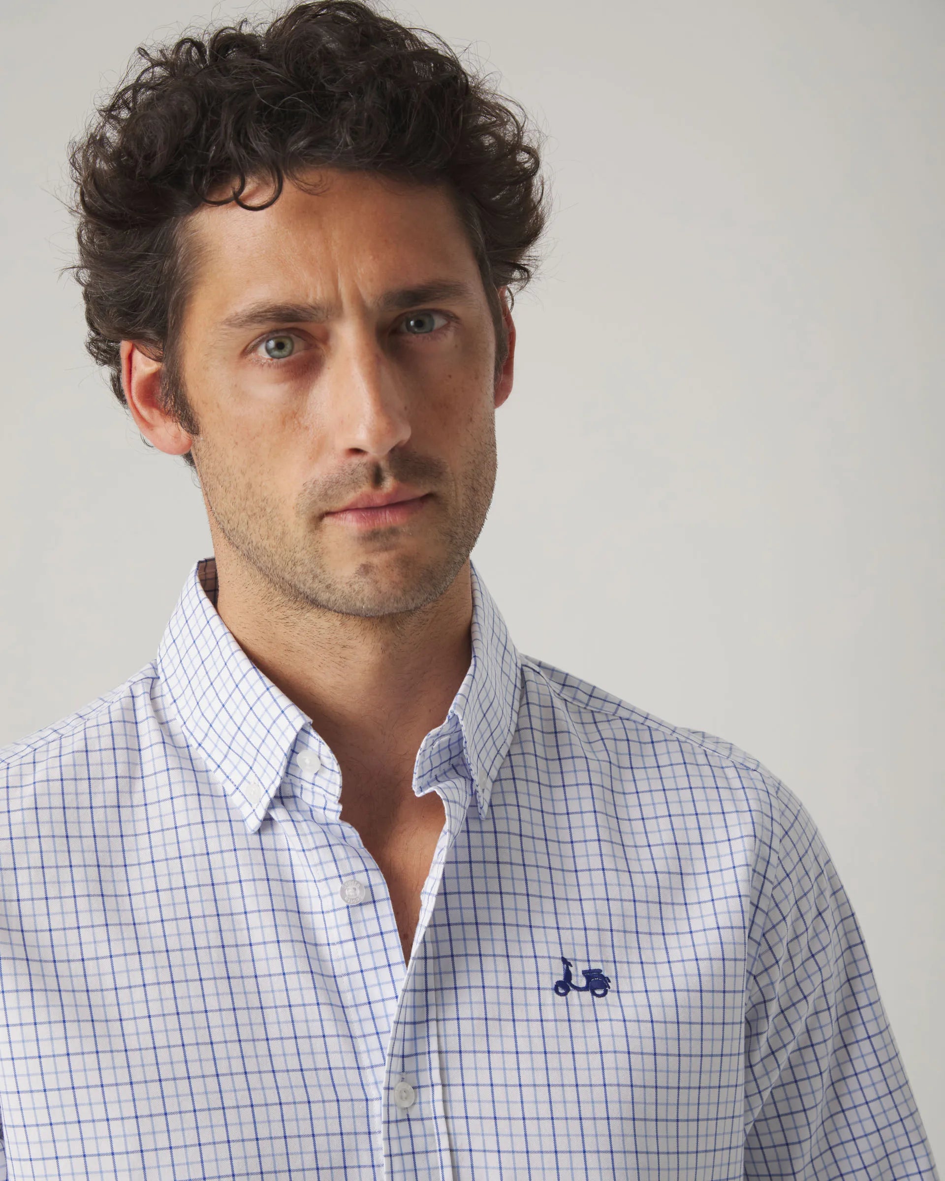 Camisa de cuadros azul