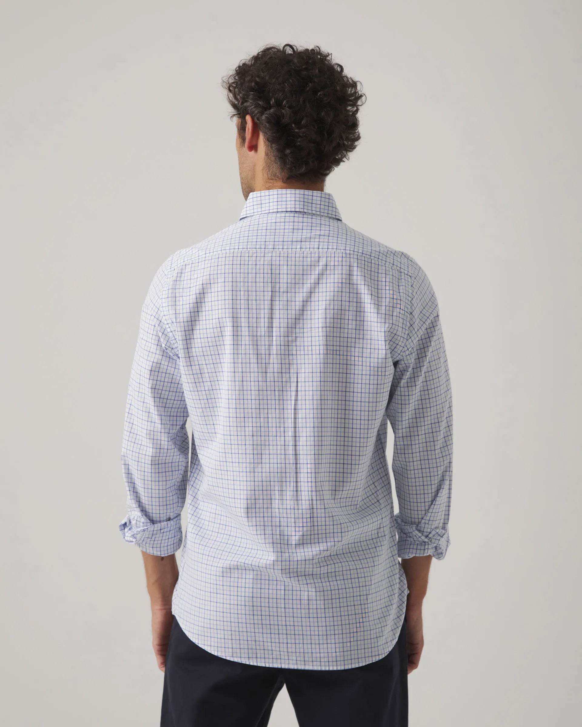 Camisa de cuadros azul