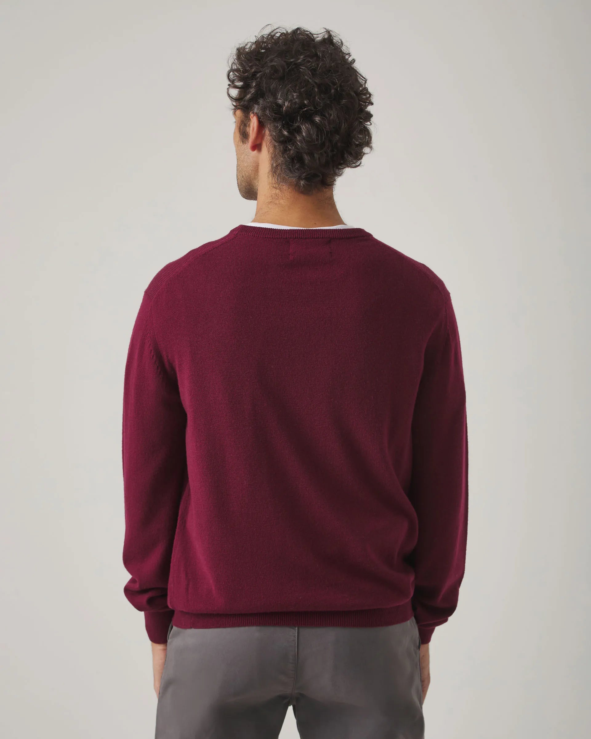 Jersey cuello redondo burdeos