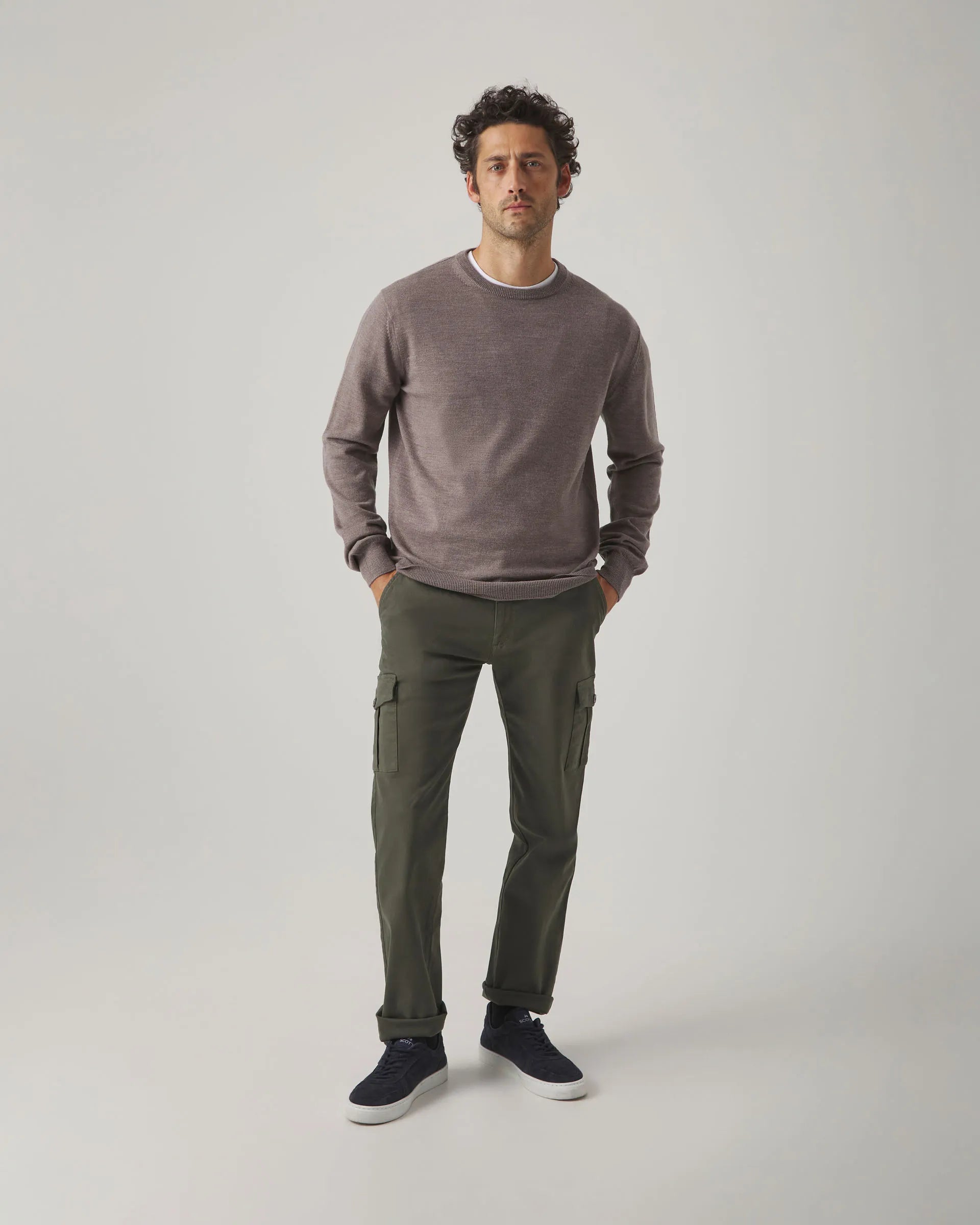 Jersey cuello redondo marrón