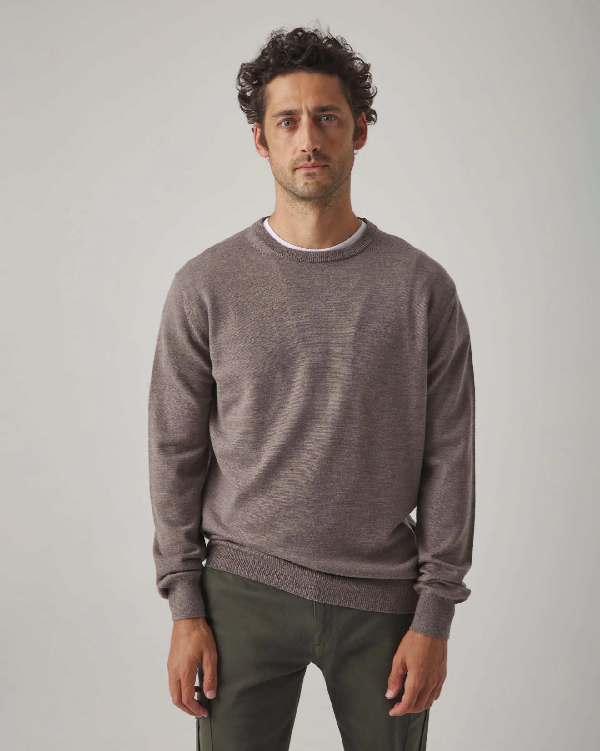 Jersey cuello redondo marrón