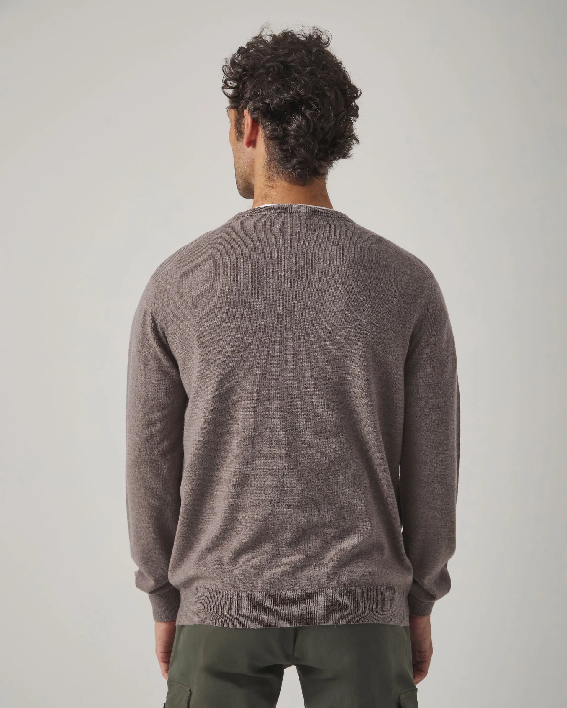 Jersey cuello redondo marrón