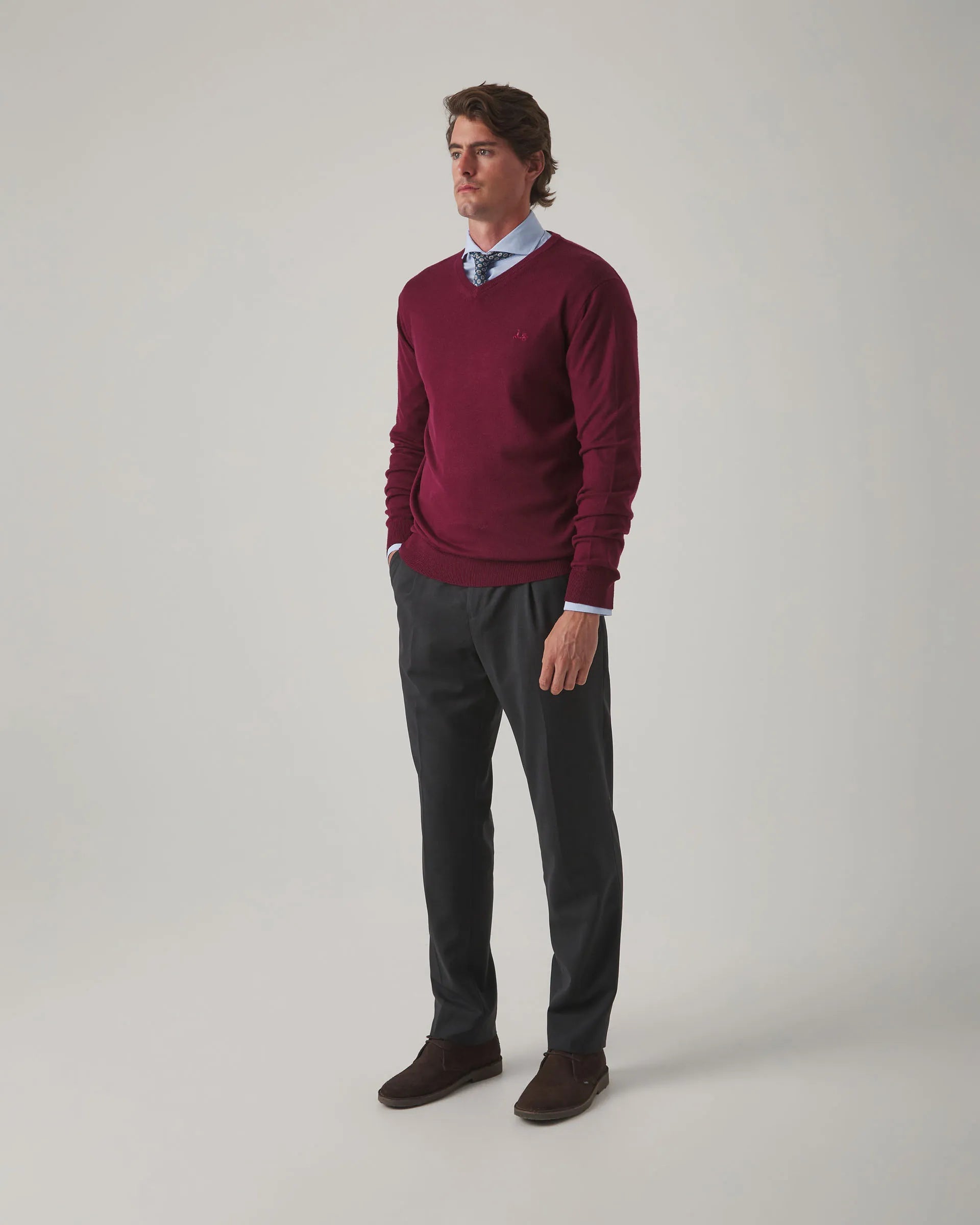 Jersey liso en burdeos