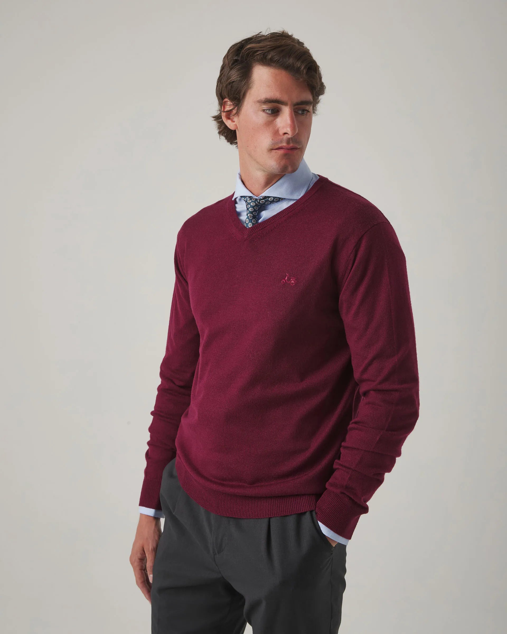 Jersey liso en burdeos