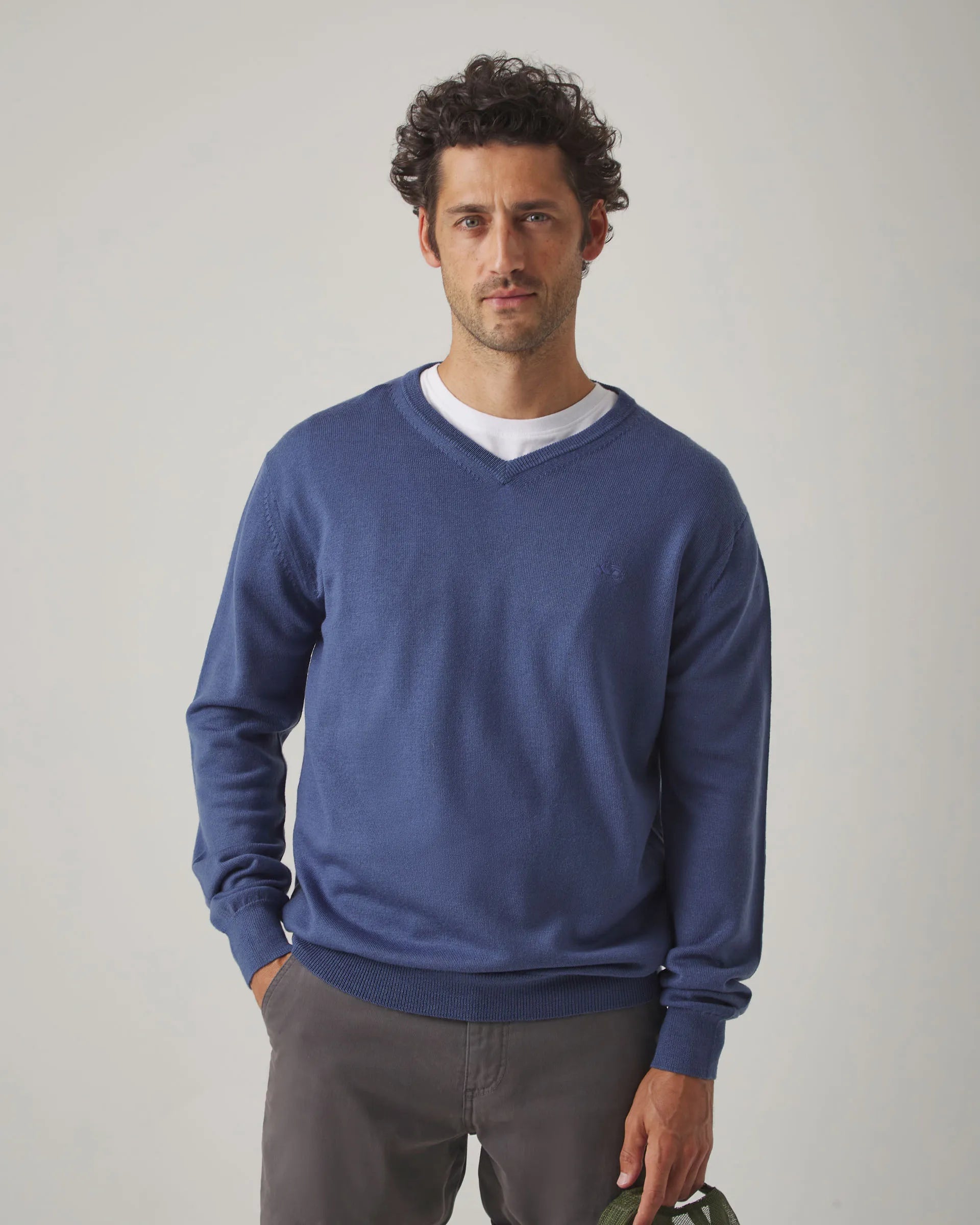 Jersey de pico liso azul