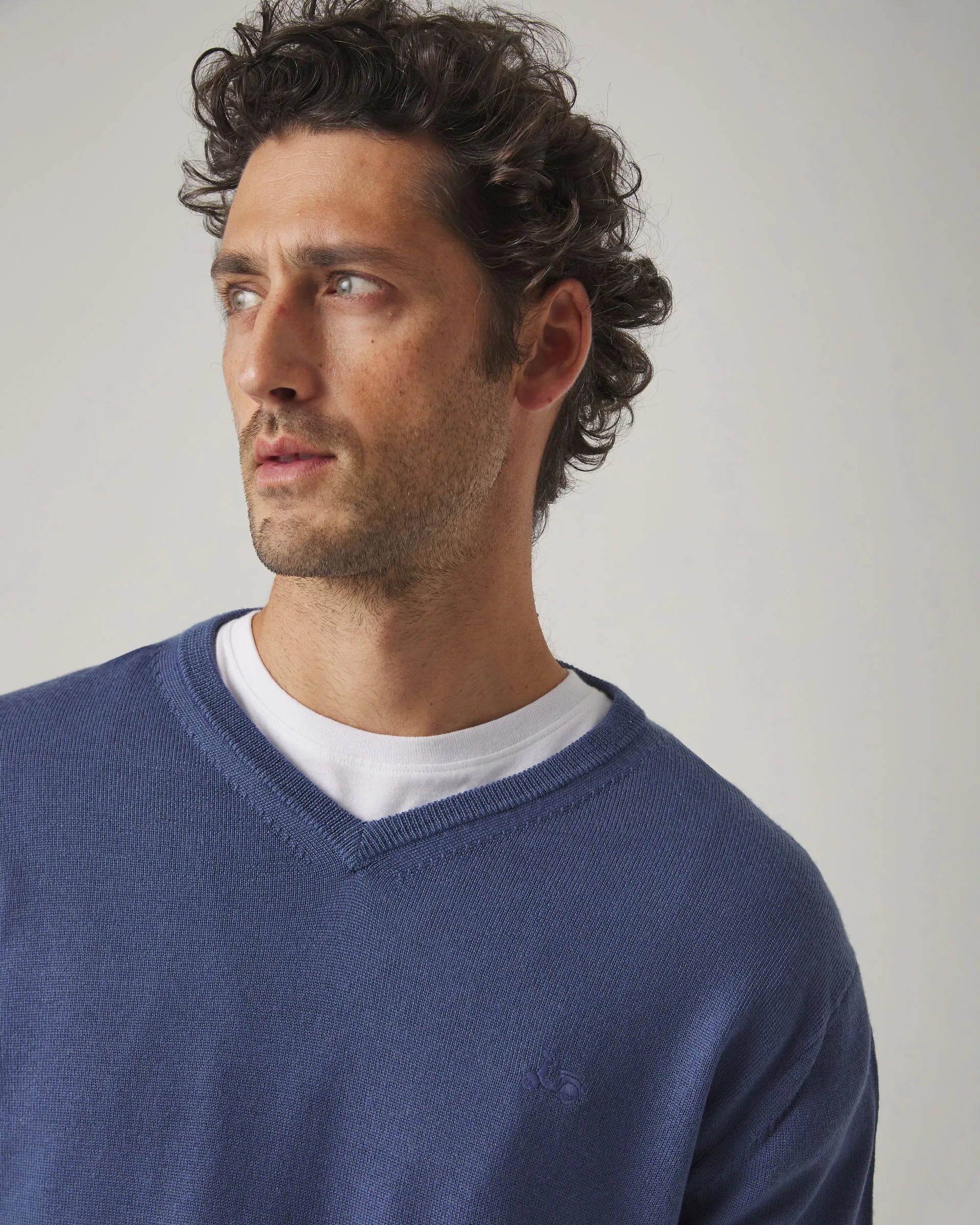 Jersey de pico liso azul