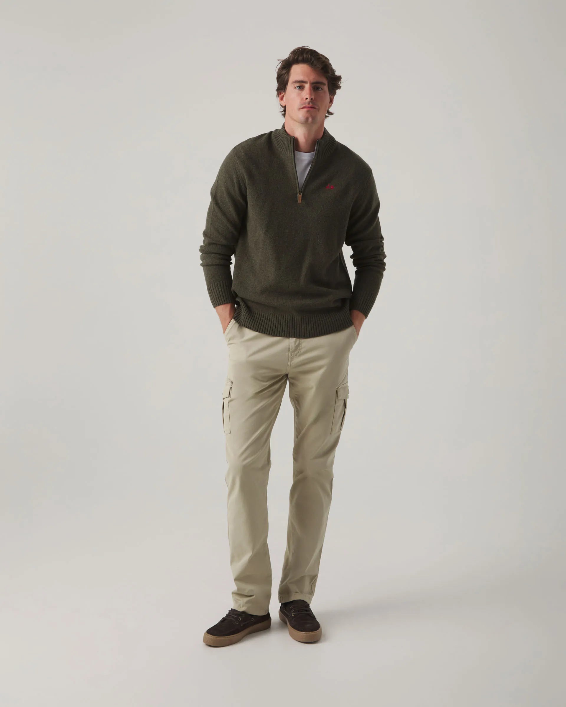 Jersey Zip Khaki