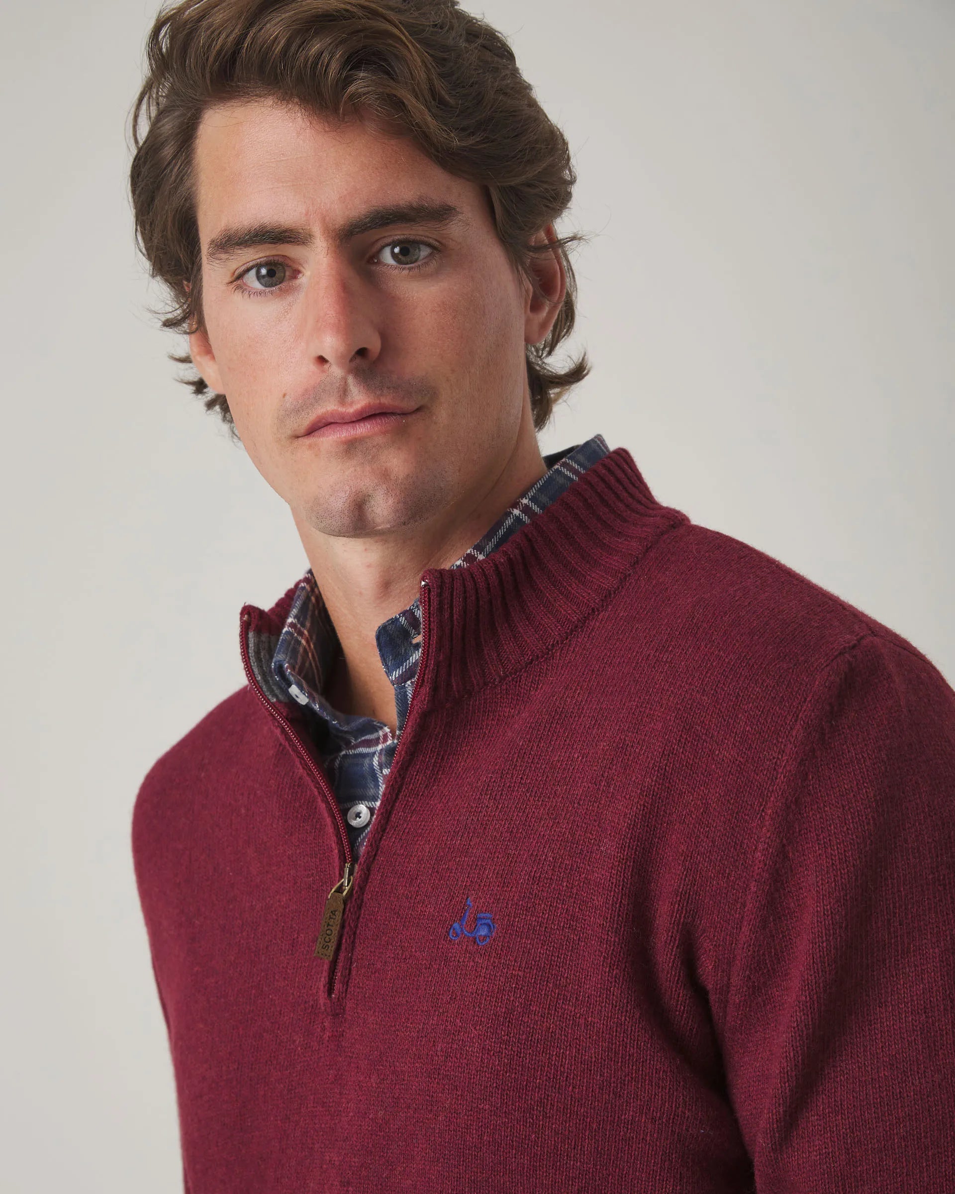 Jersey Zip Burdeos