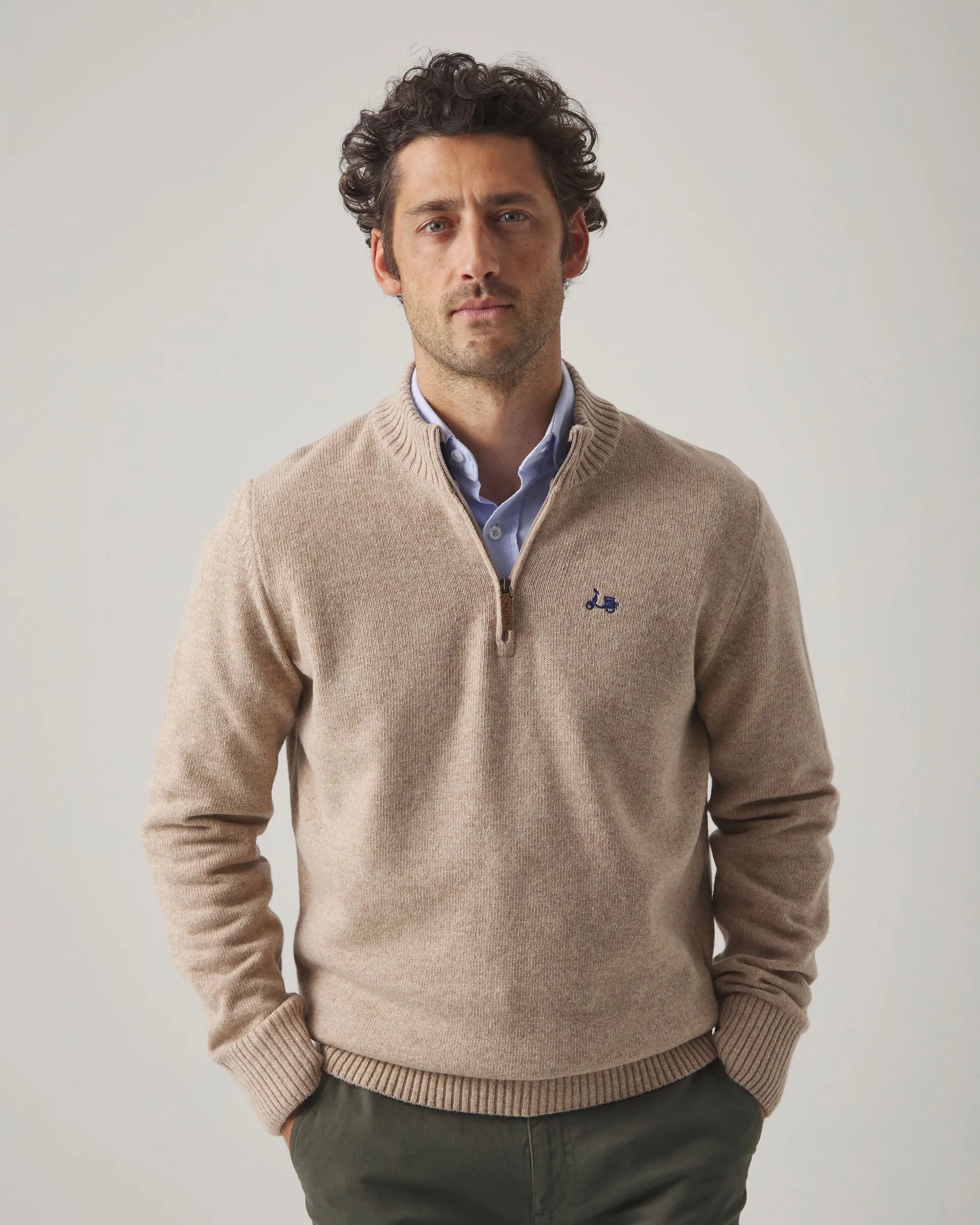 Jersey Zip Beige