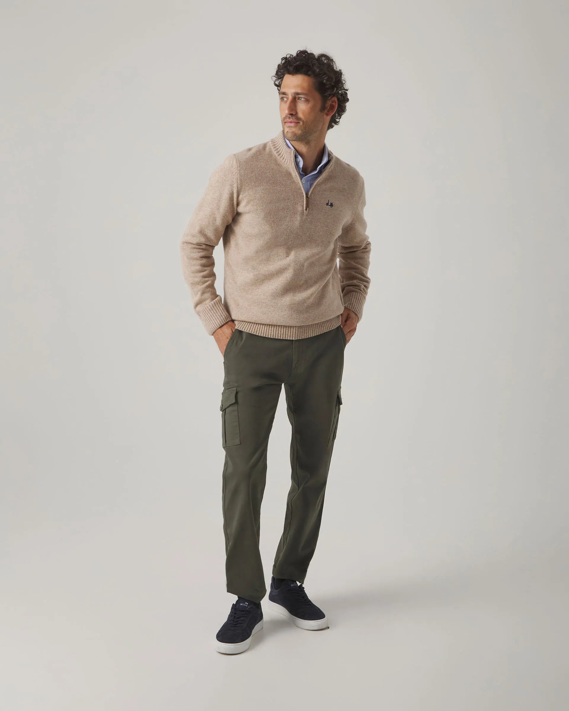Jersey Zip Beige