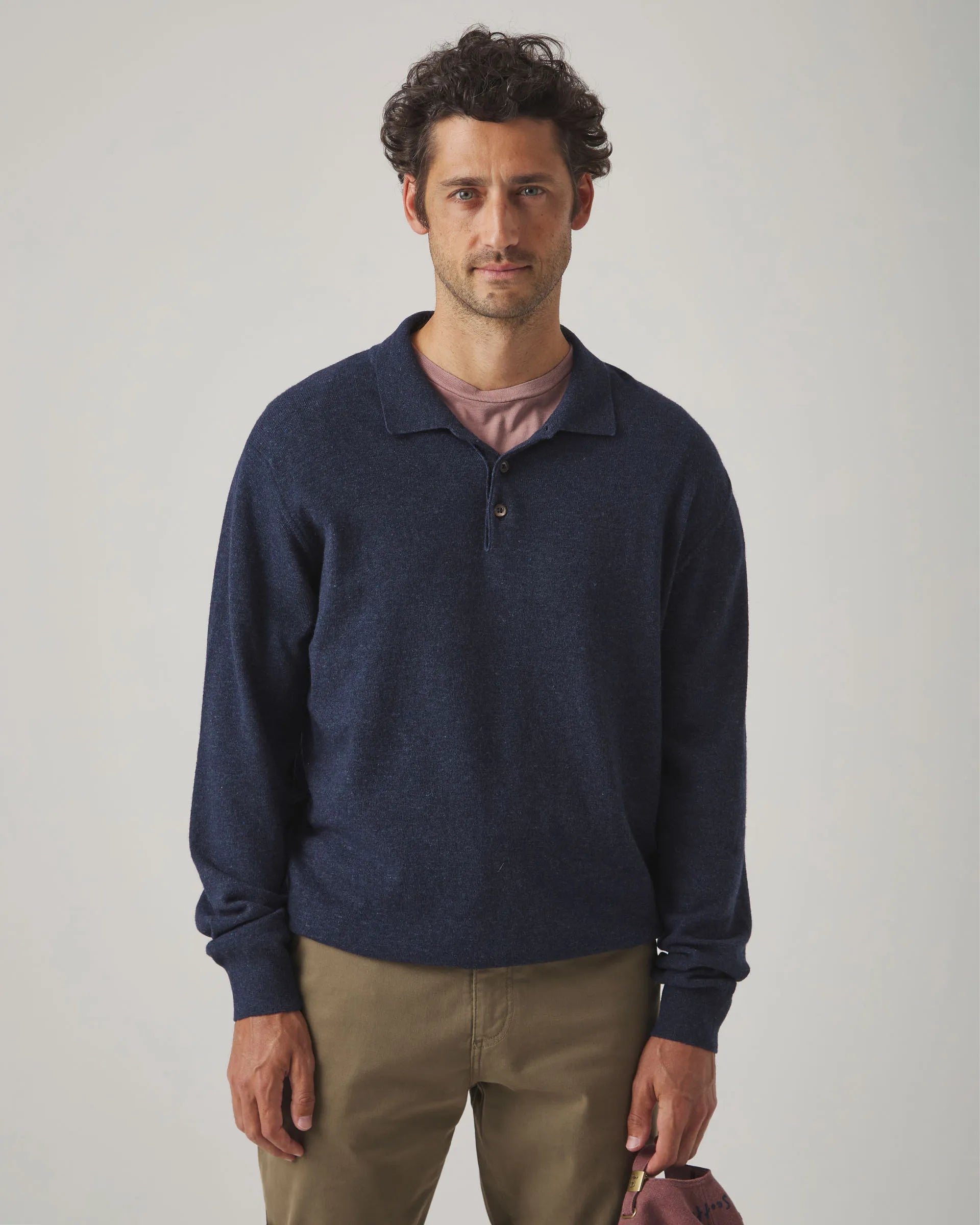 Jersey Polo Cashmere Marino