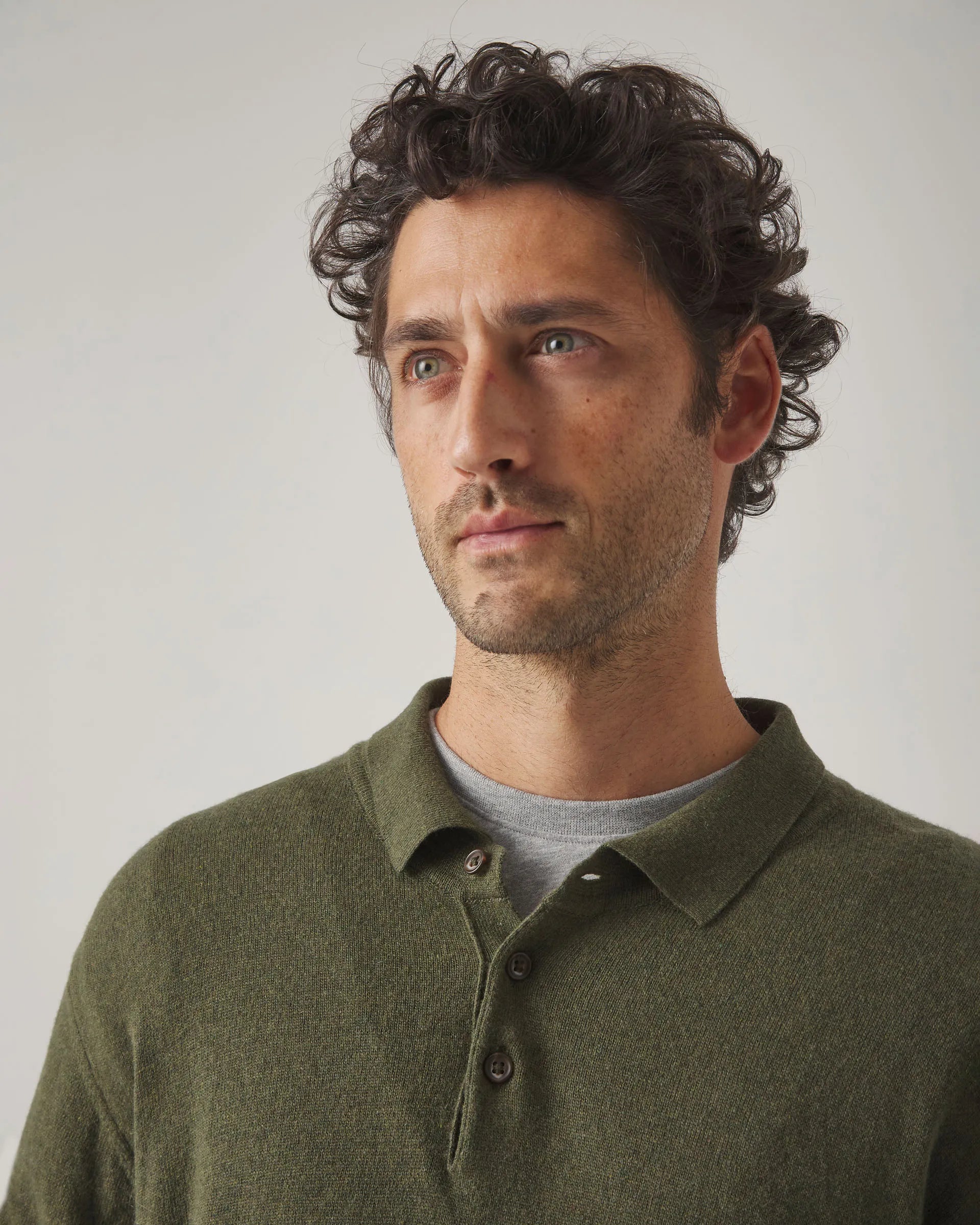 Jersey Polo Cashmere Khaki