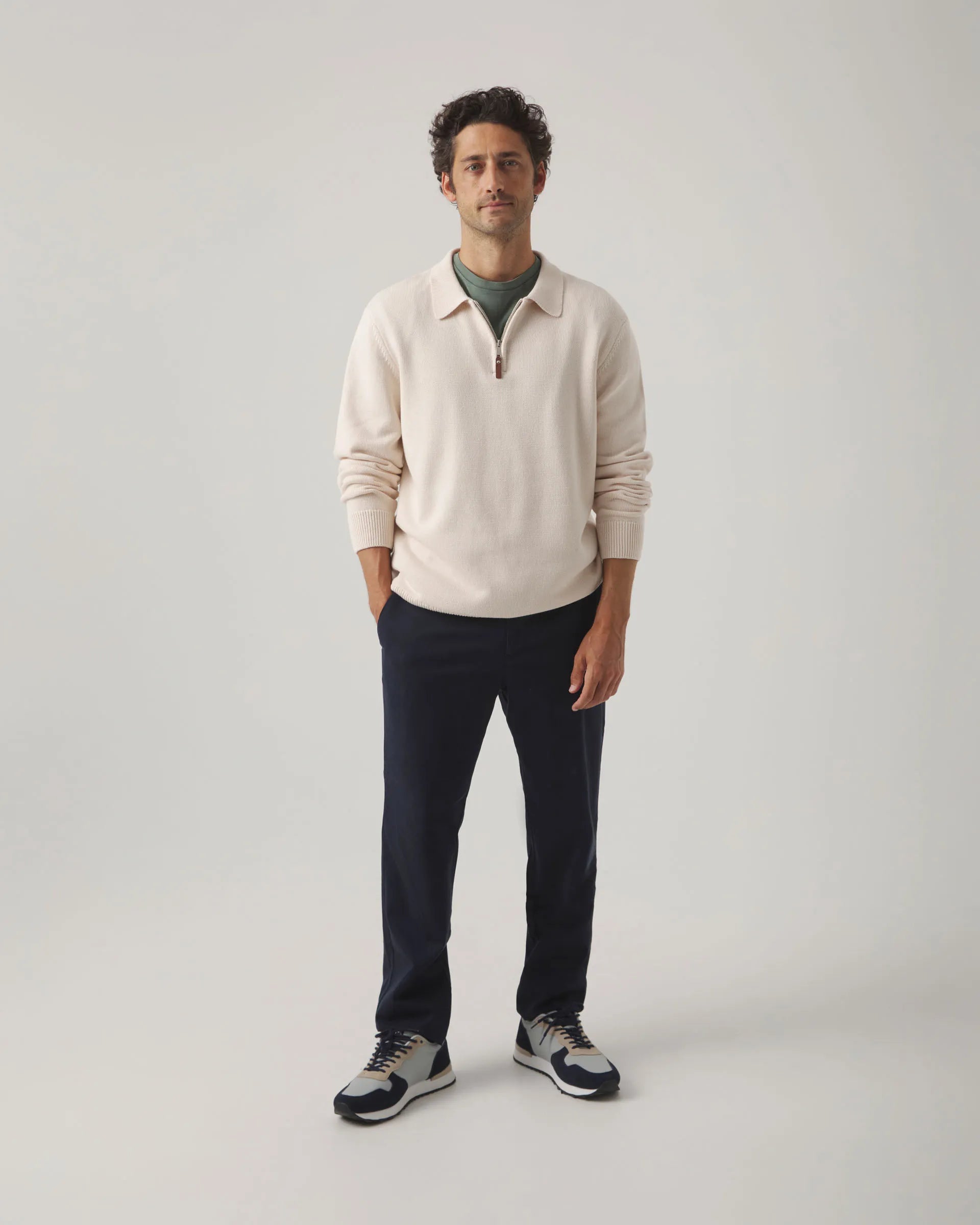 Jersey con cremallera beige