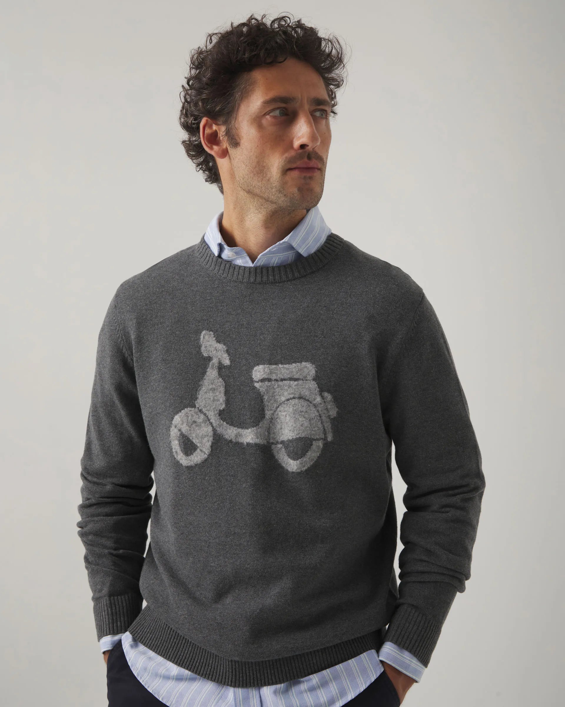 Jersey gris con moto