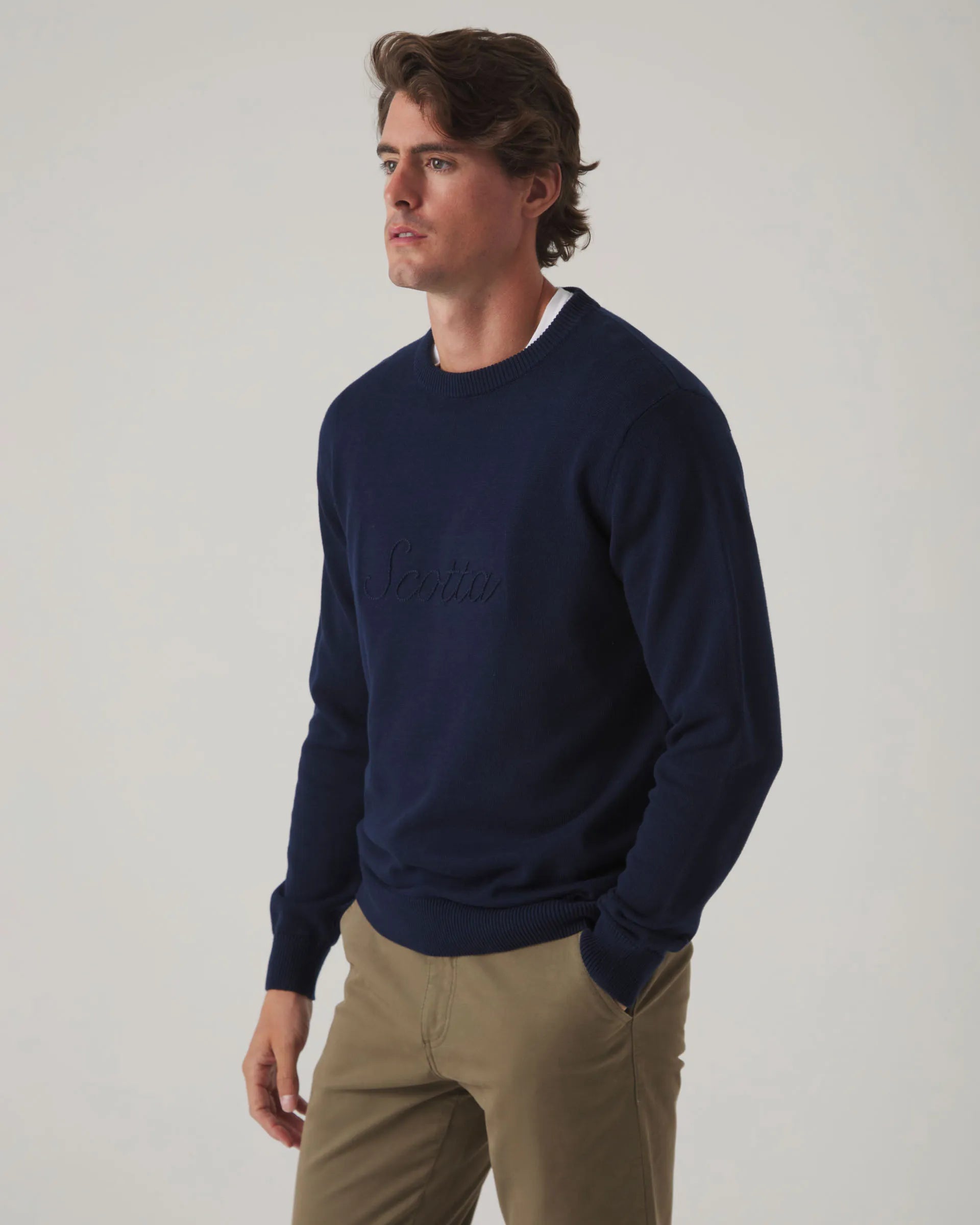 Jersey liso azul marino