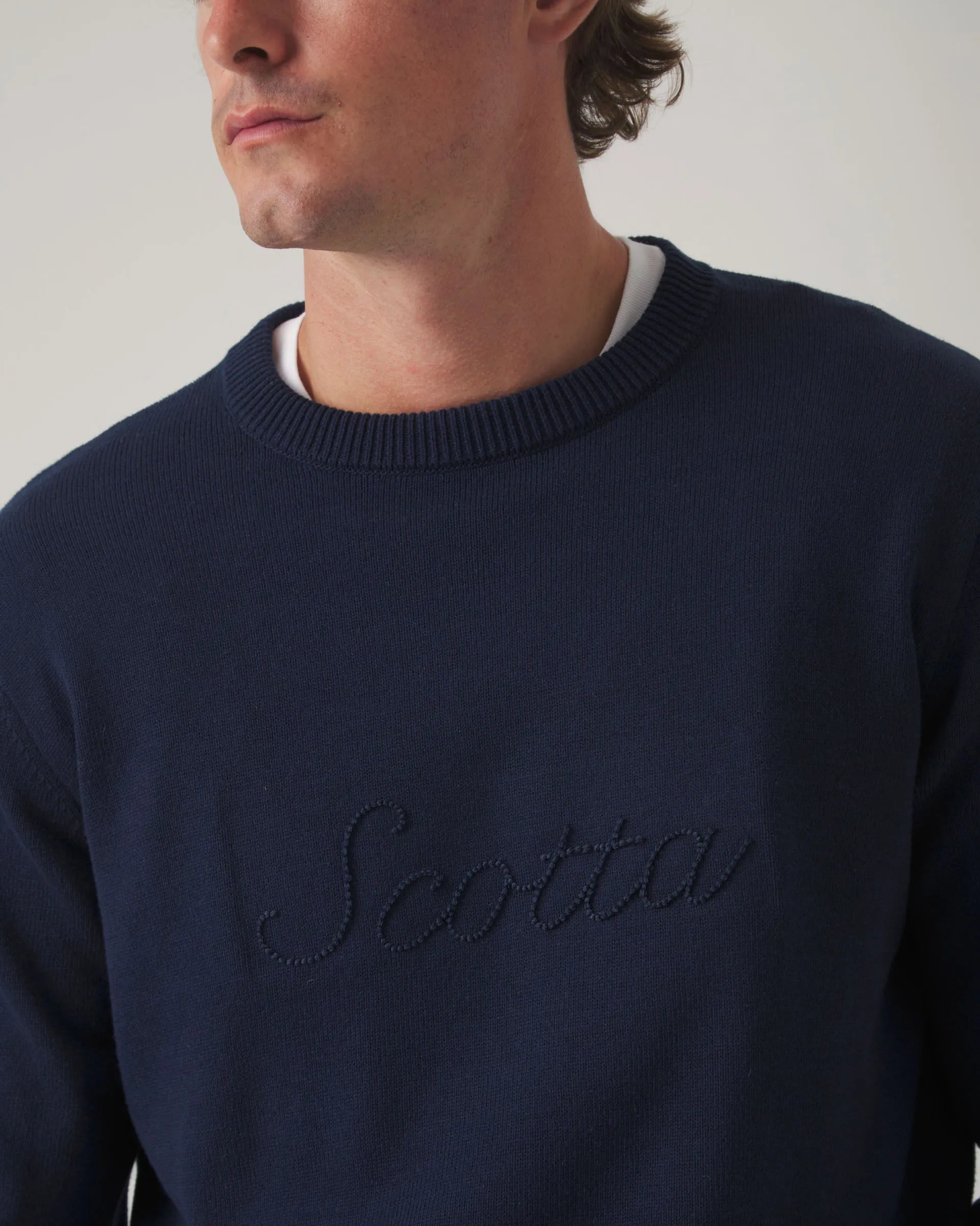 Jersey liso azul marino