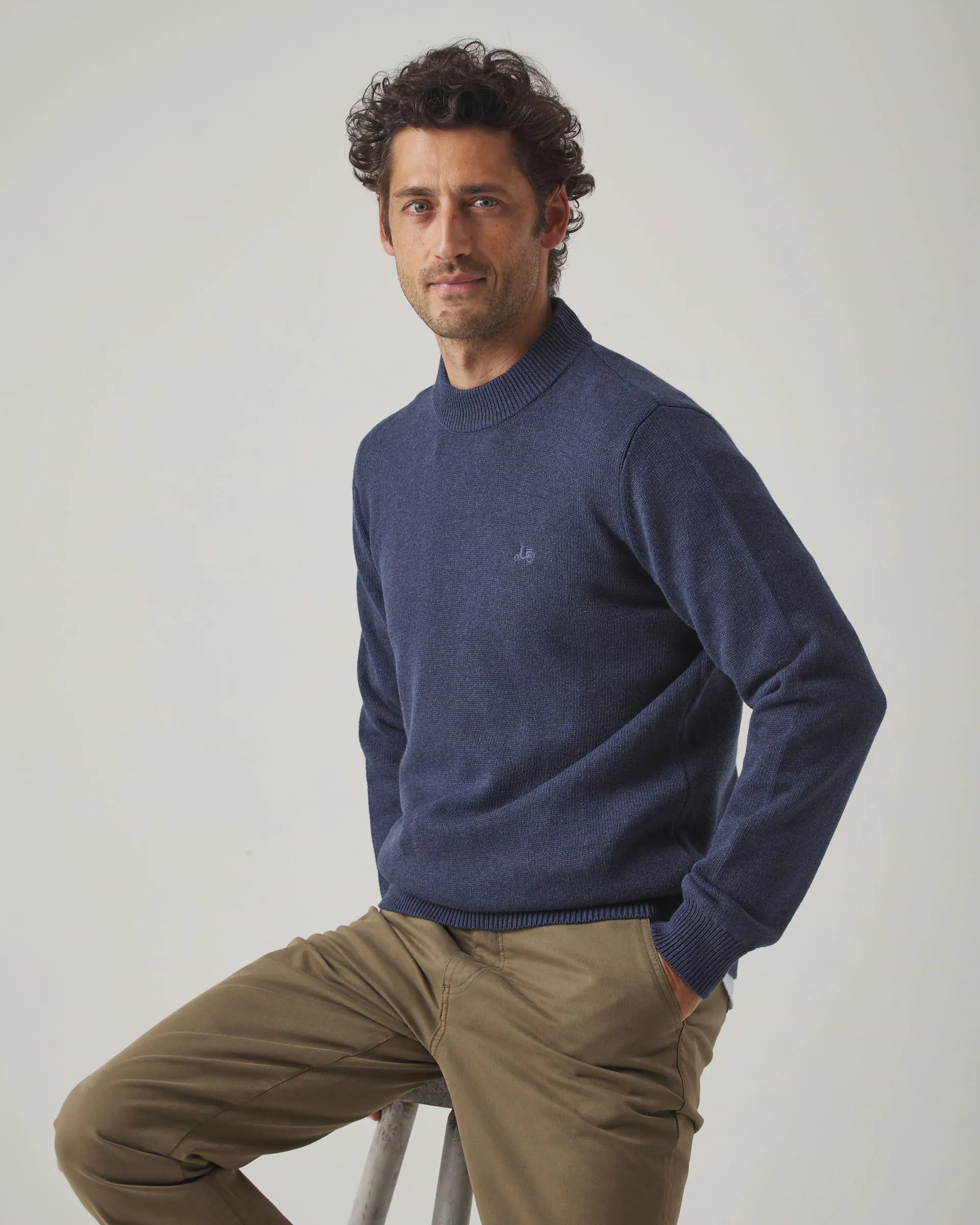 Jersey liso azul marino