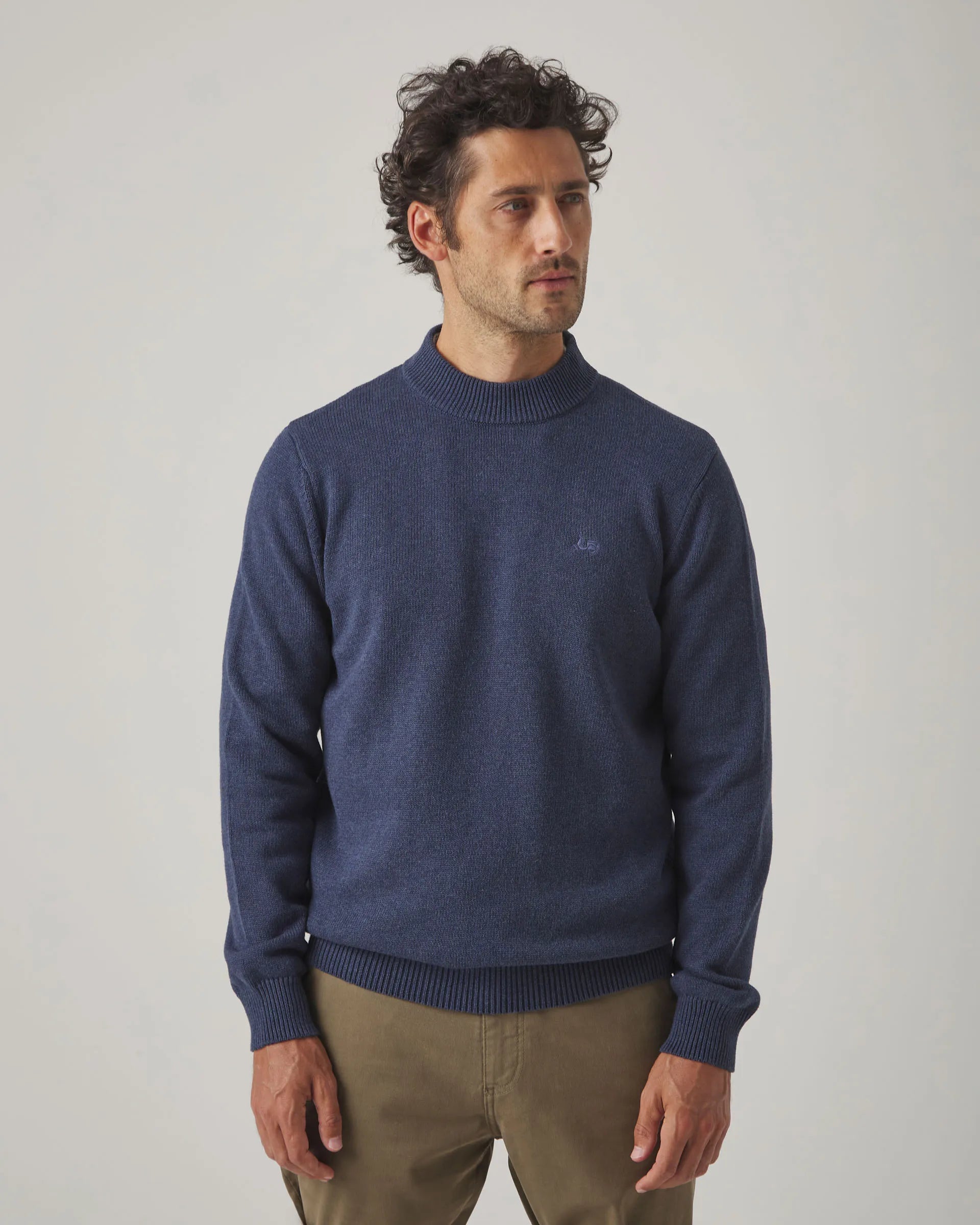 Jersey liso azul marino