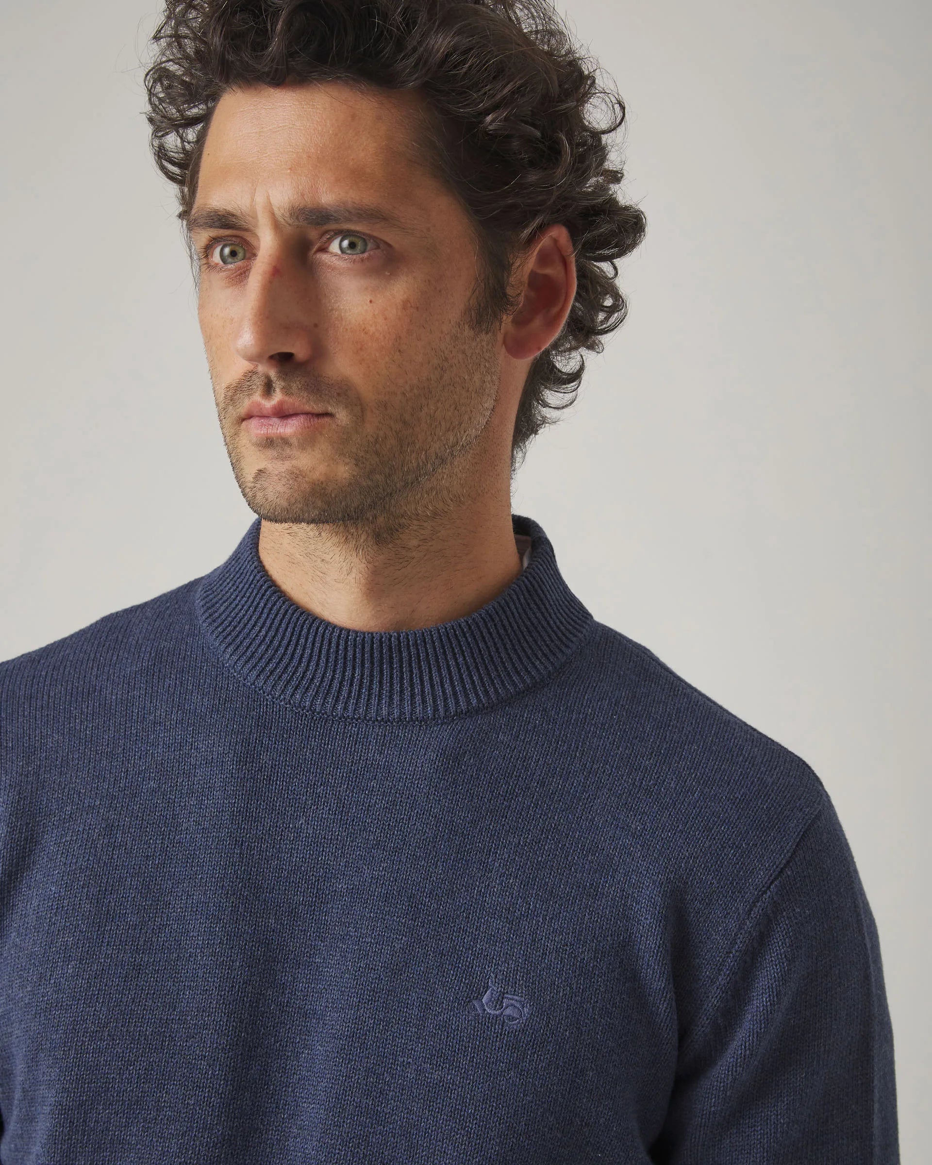 Jersey liso azul marino