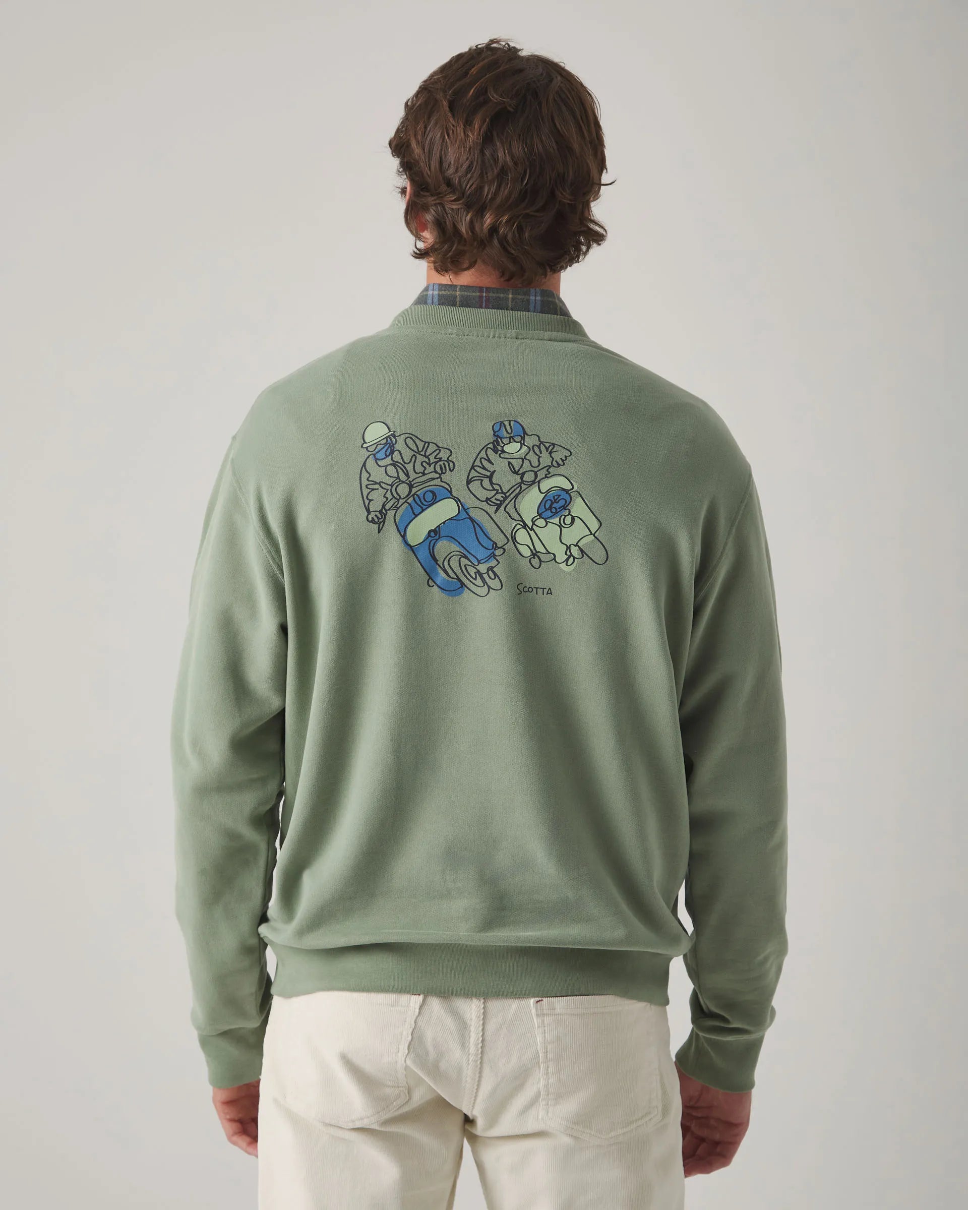 Sudadera en color verde con dibujo