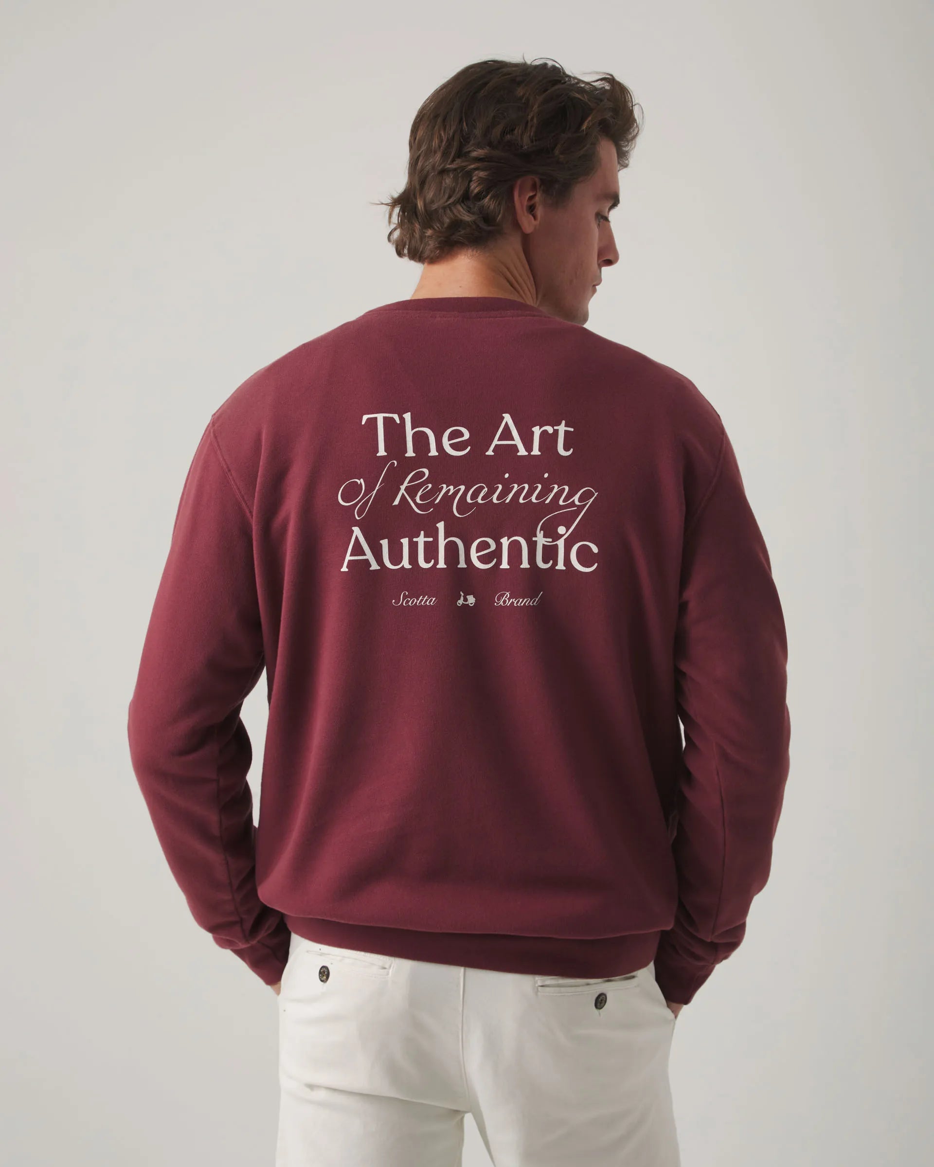 Sudadera con dibujo burdeos