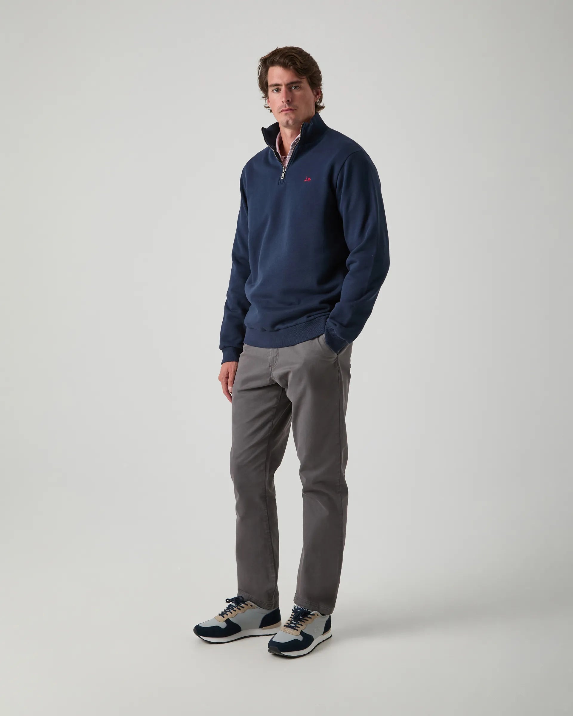 Sudadera cremallera azul marino