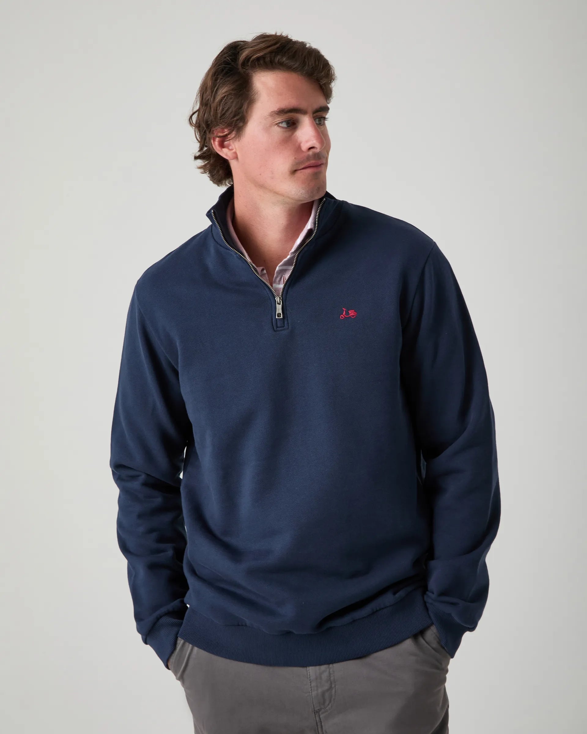 Sudadera cremallera azul marino