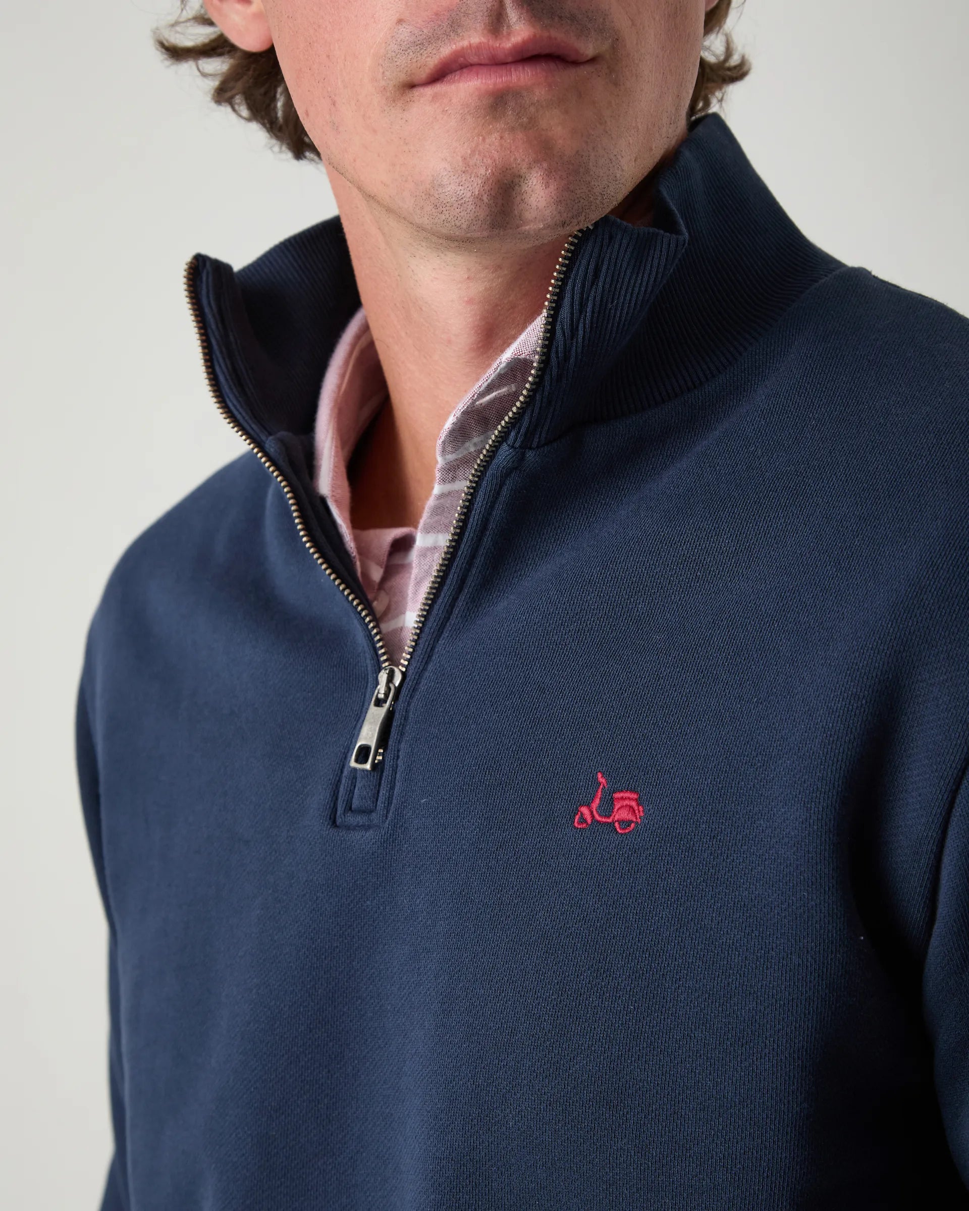 Sudadera cremallera azul marino