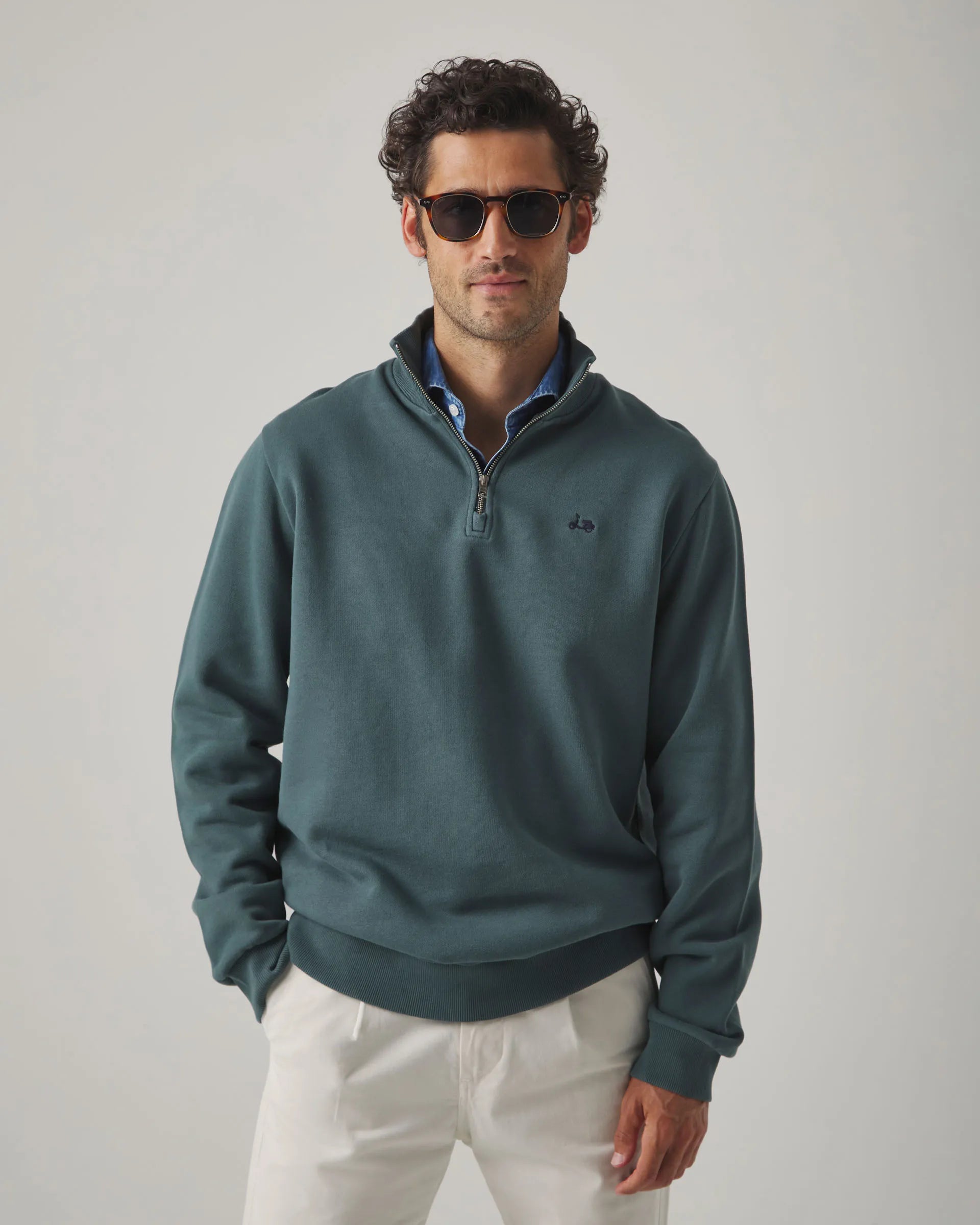 Sudadera de cremallera verde